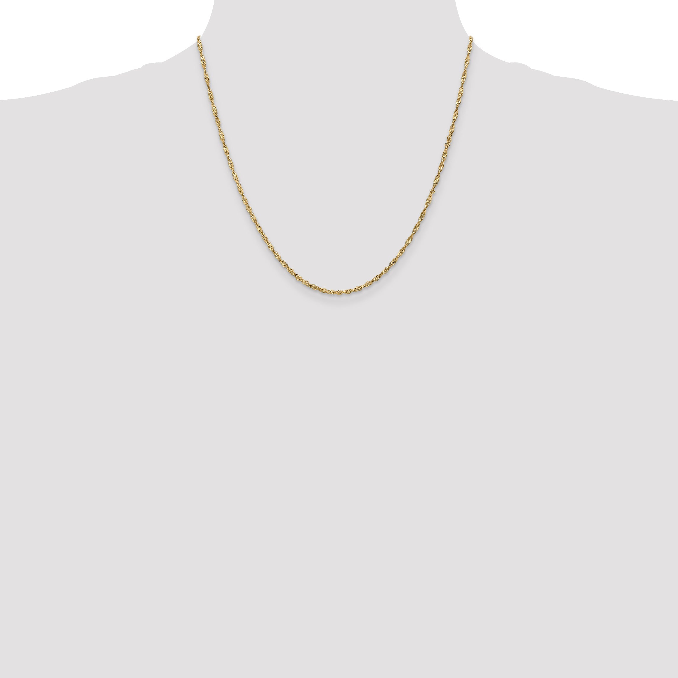 20 Inch 14K 1.6mm Singapore Chain Necklace