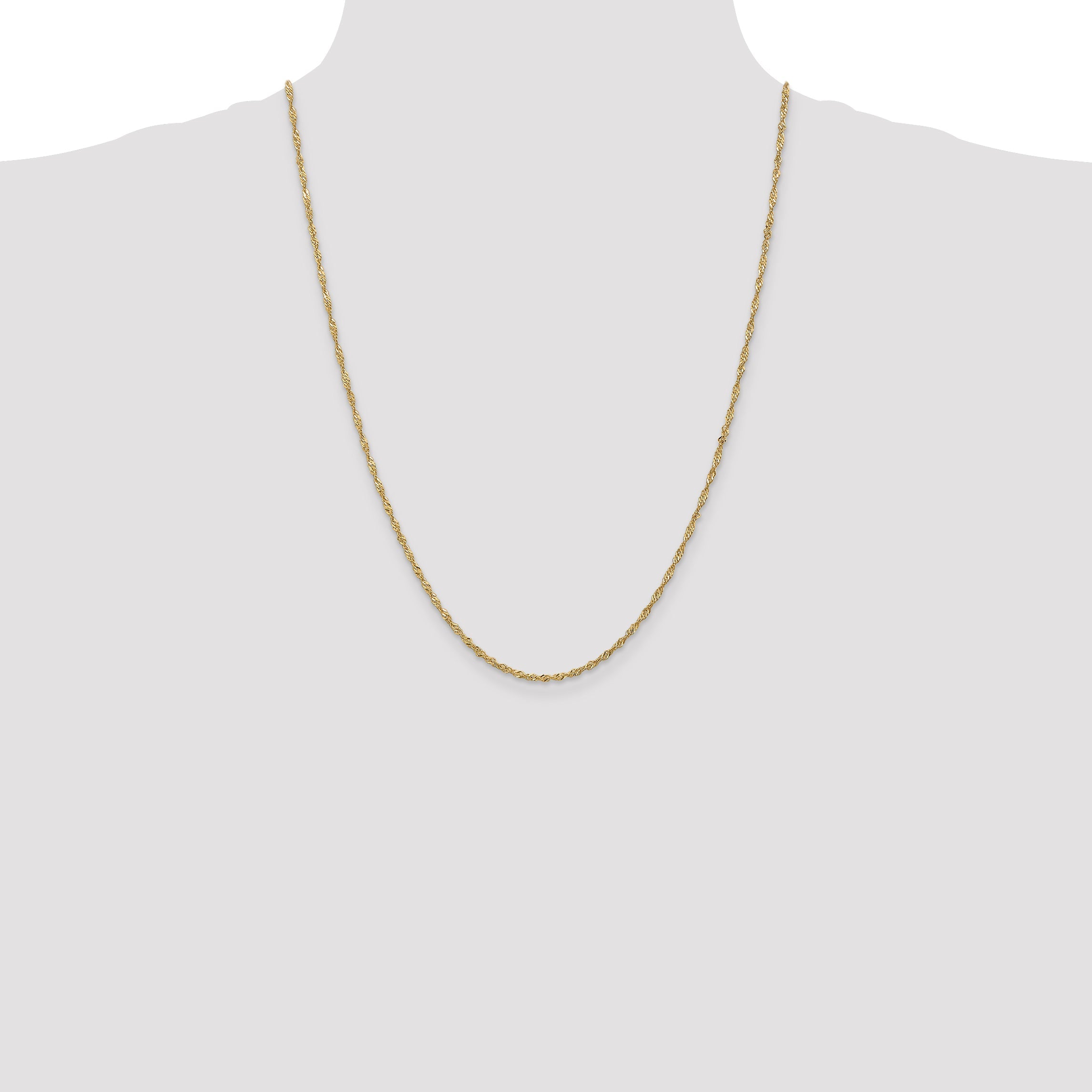 24 Inch 14K 1.6mm Singapore Chain Necklace