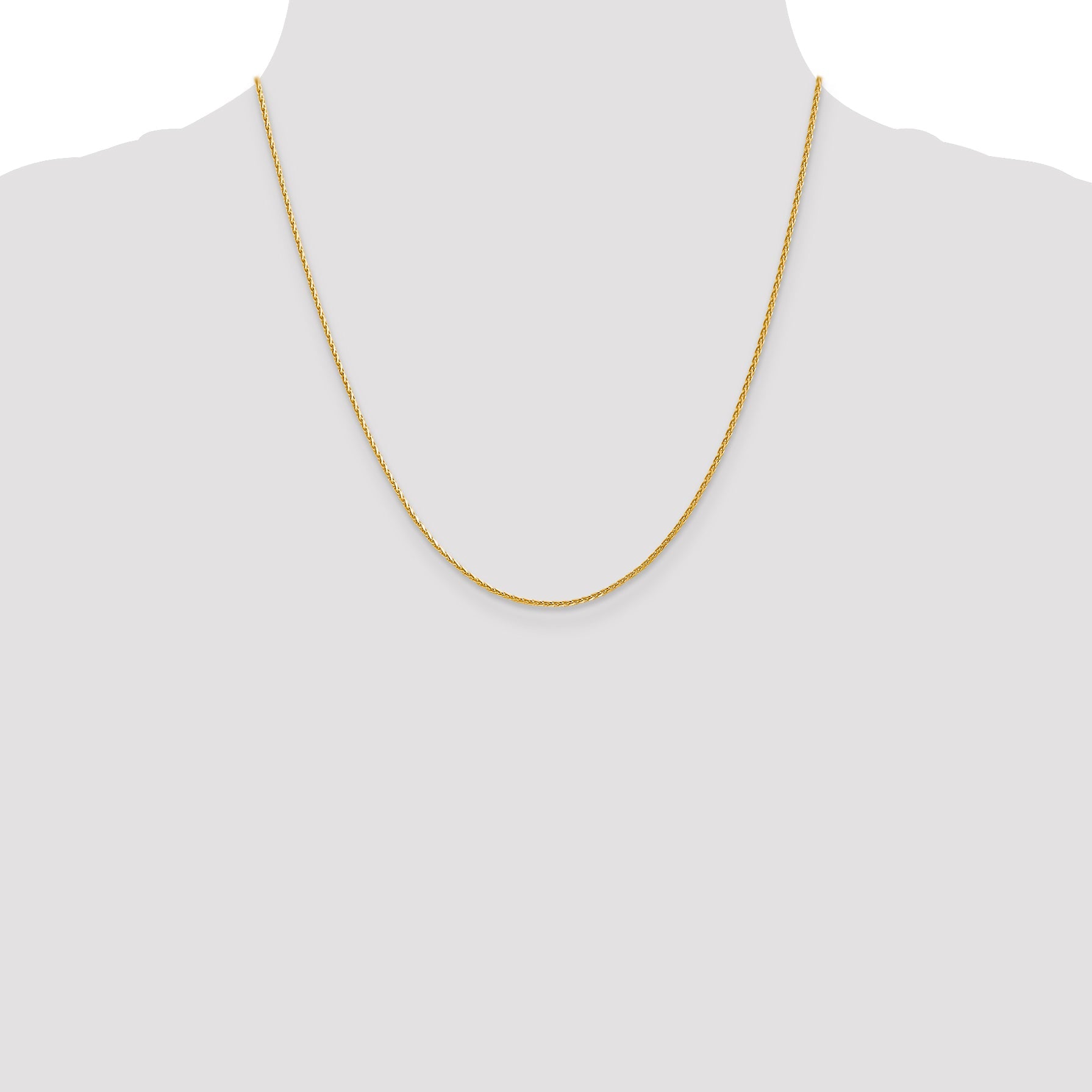 20 Inch 14K 1.3mm D/C Wheat Chain Necklace