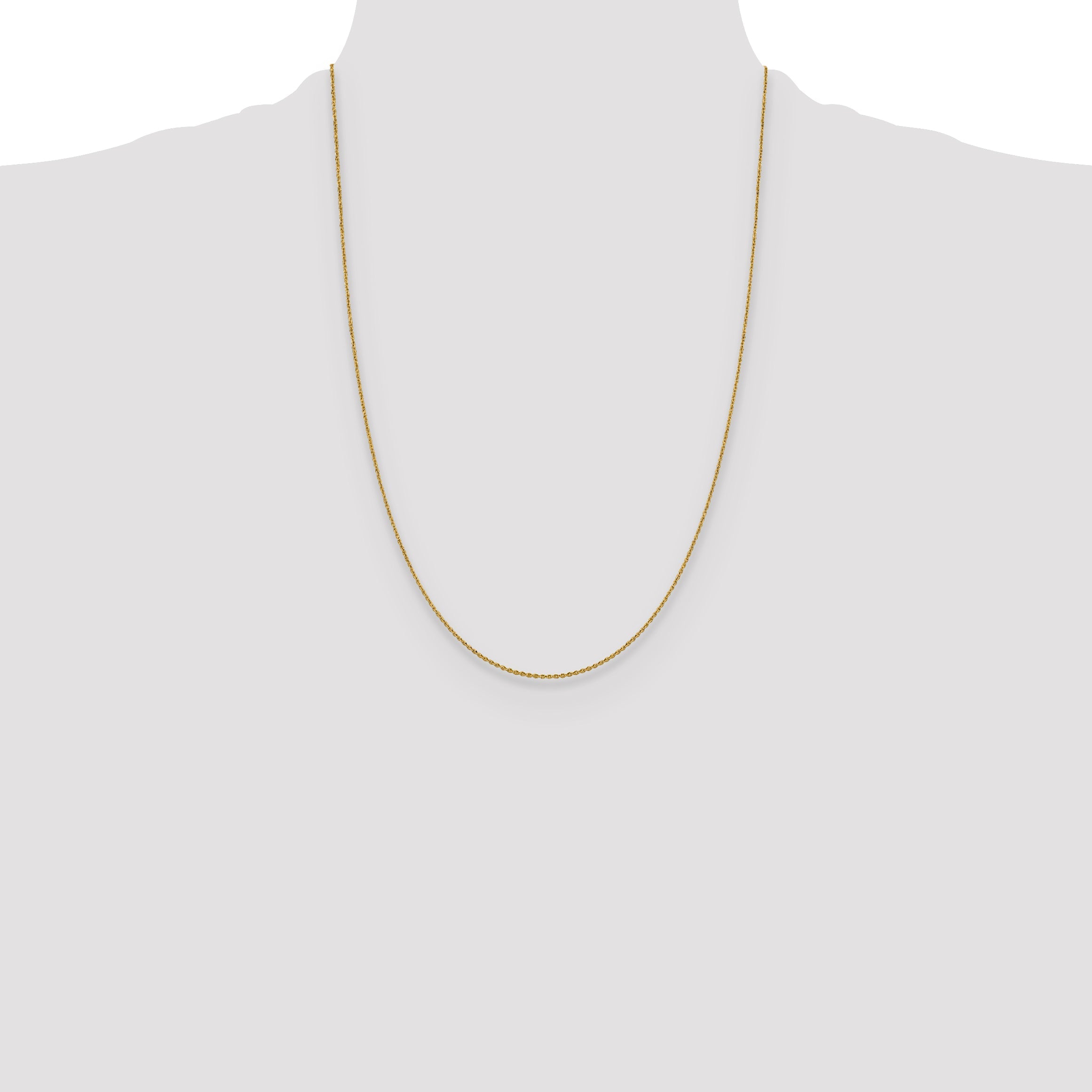 24 Inch 14K Yellow Gold 1.15mm D/C Oval Link Chain Necklace