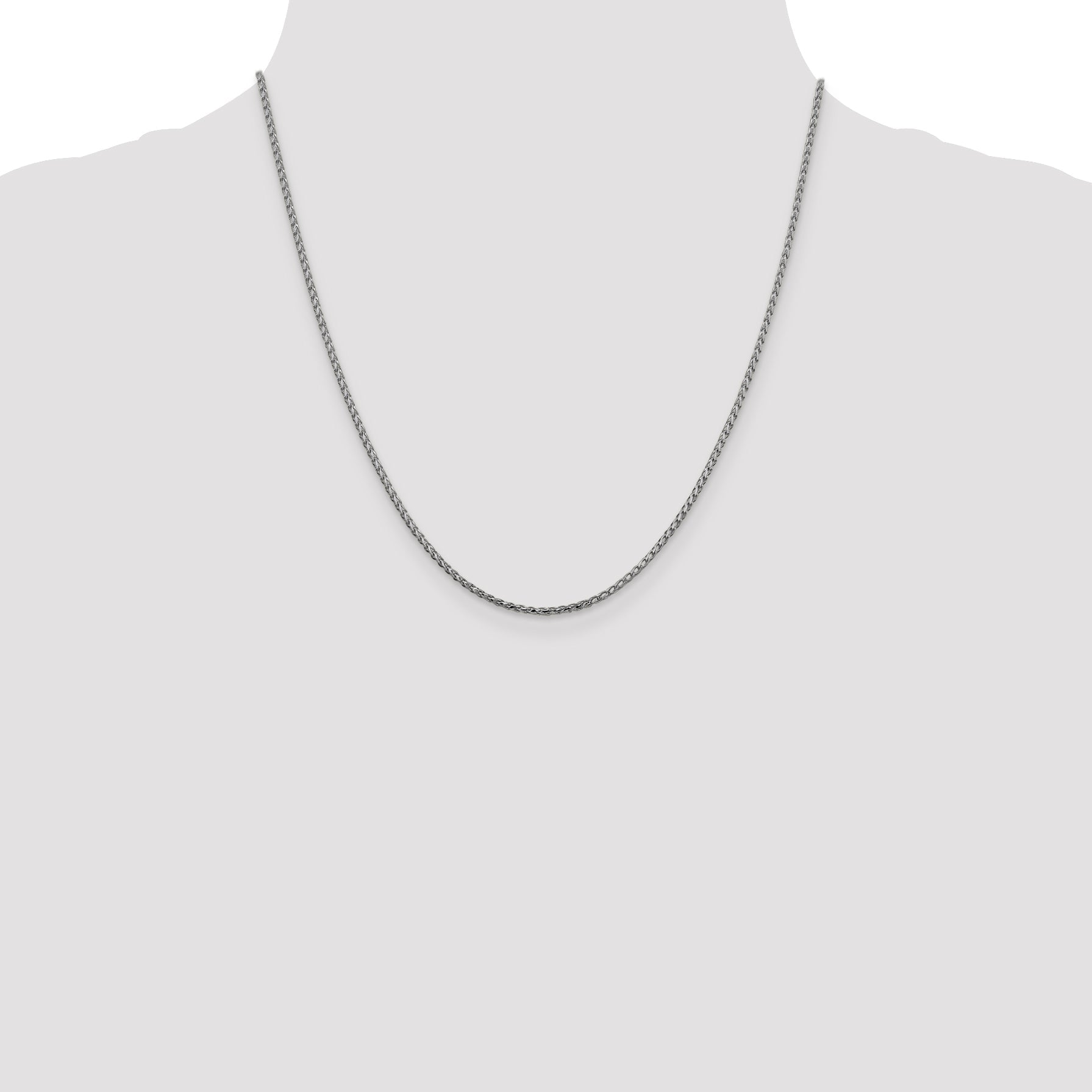 20 Inch 14K White Gold 1.6mm D/C Open Franco Chain Necklace