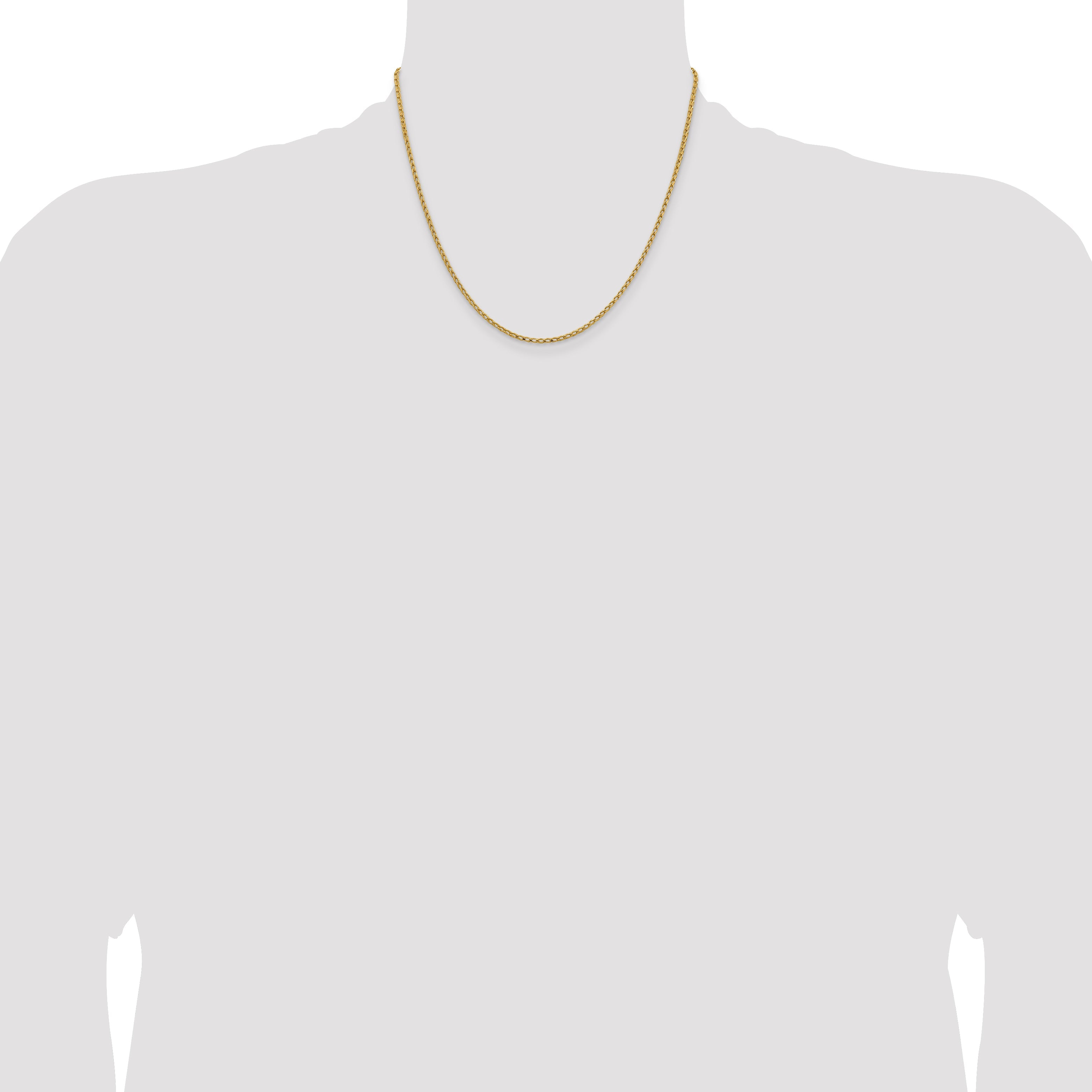 18 Inch 14K 2.1mm D/C Open Franco Chain Necklace