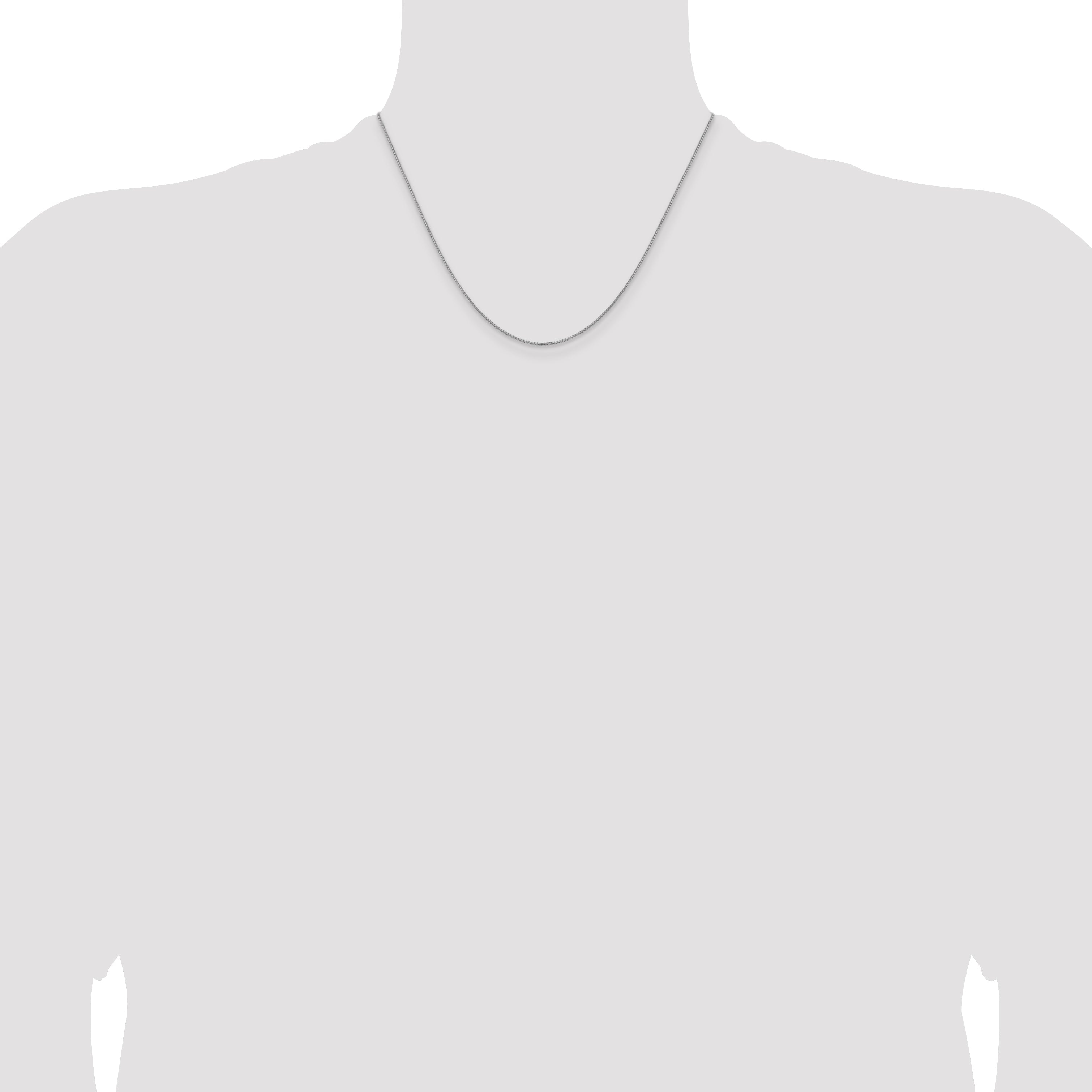 18 Inch 14K White Gold 1mm Concave Box Chain Necklace