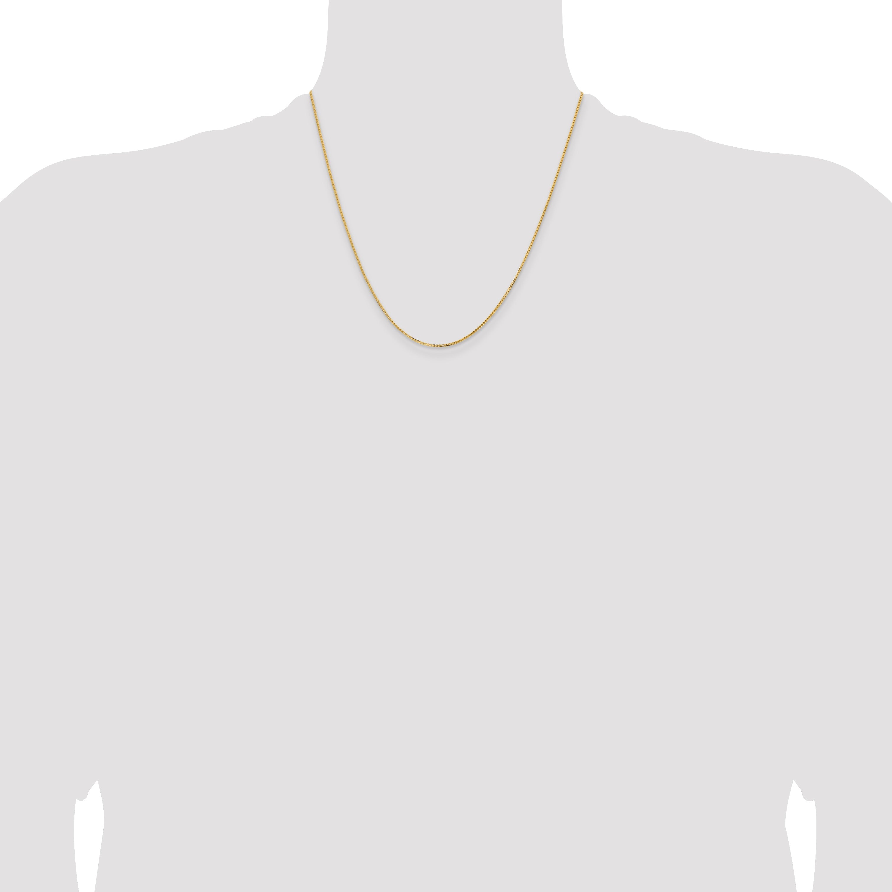 2 Inch 14K Yellow Gold 1.2mm Concave Box Chain Necklace