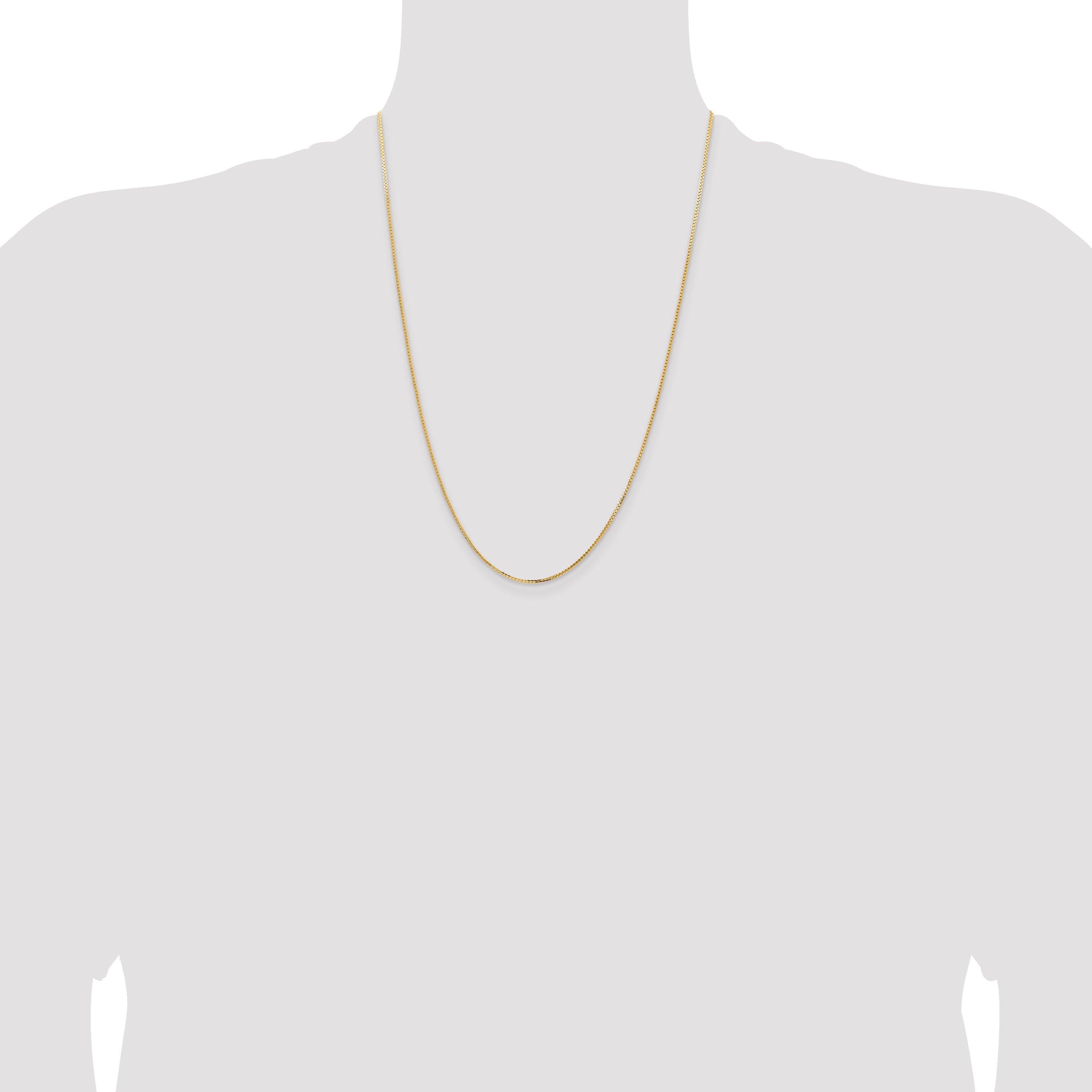 24 Inch 14K Yellow Gold 1.2mm Concave Box Chain Necklace