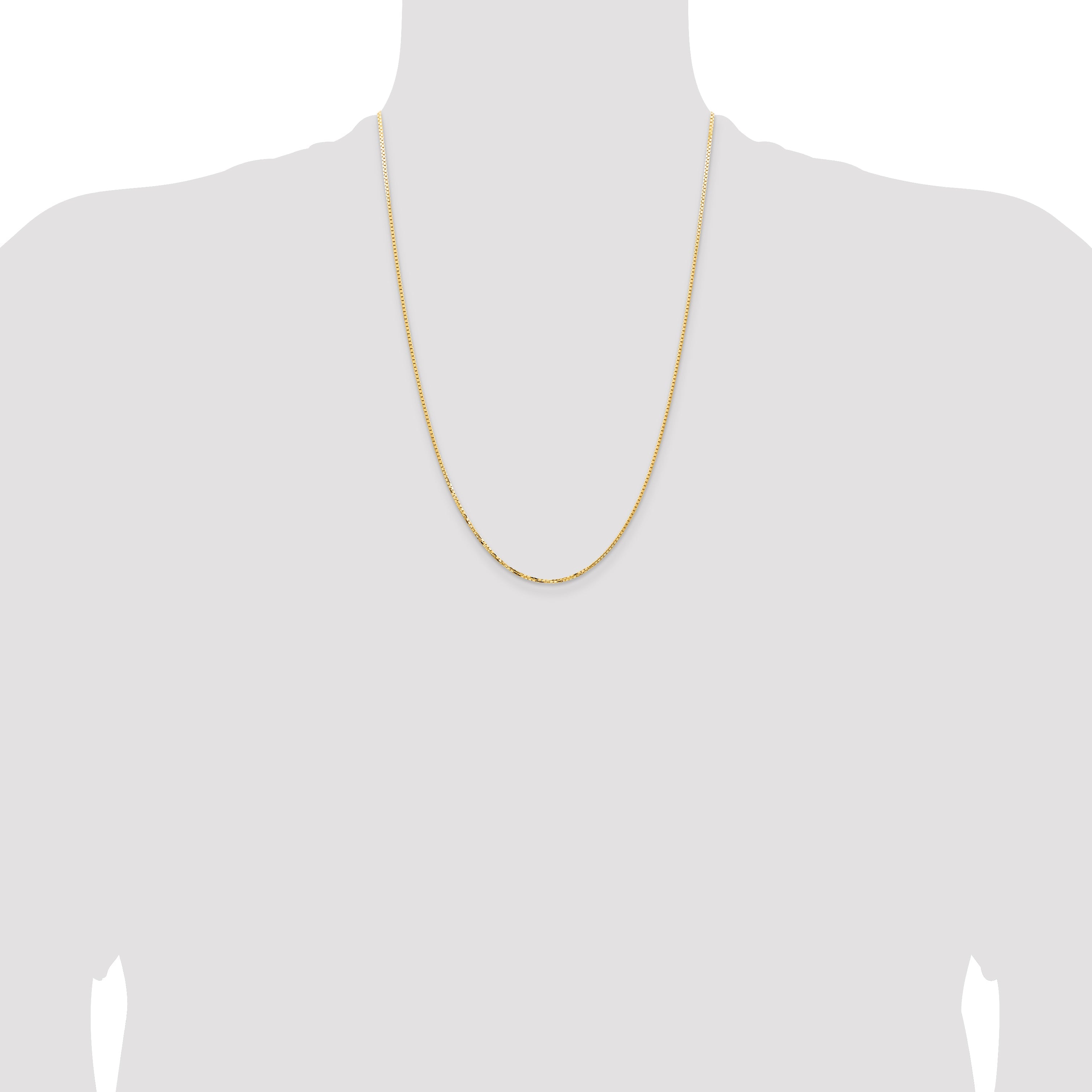 24 Inch 14K Yellow Gold 1.45mm Concave Box Chain Necklace