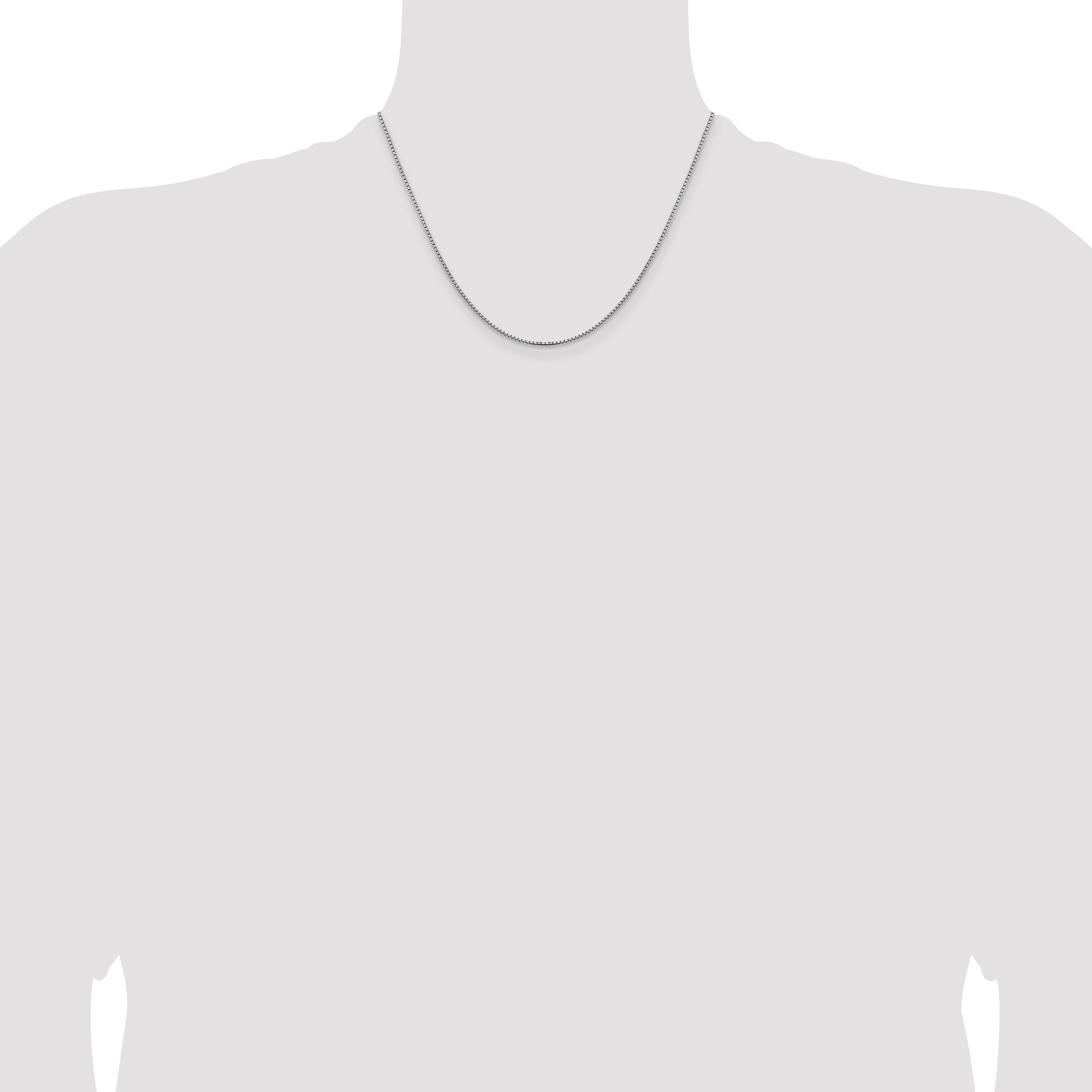 18 Inch 14K White Gold 1.45mm Concave Box Chain Necklace