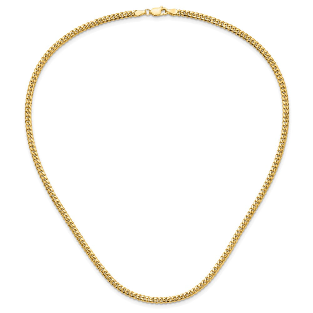 18 Inch 14K Yellow Gold 3.5mm Solid Miami Cuban Chain Necklace