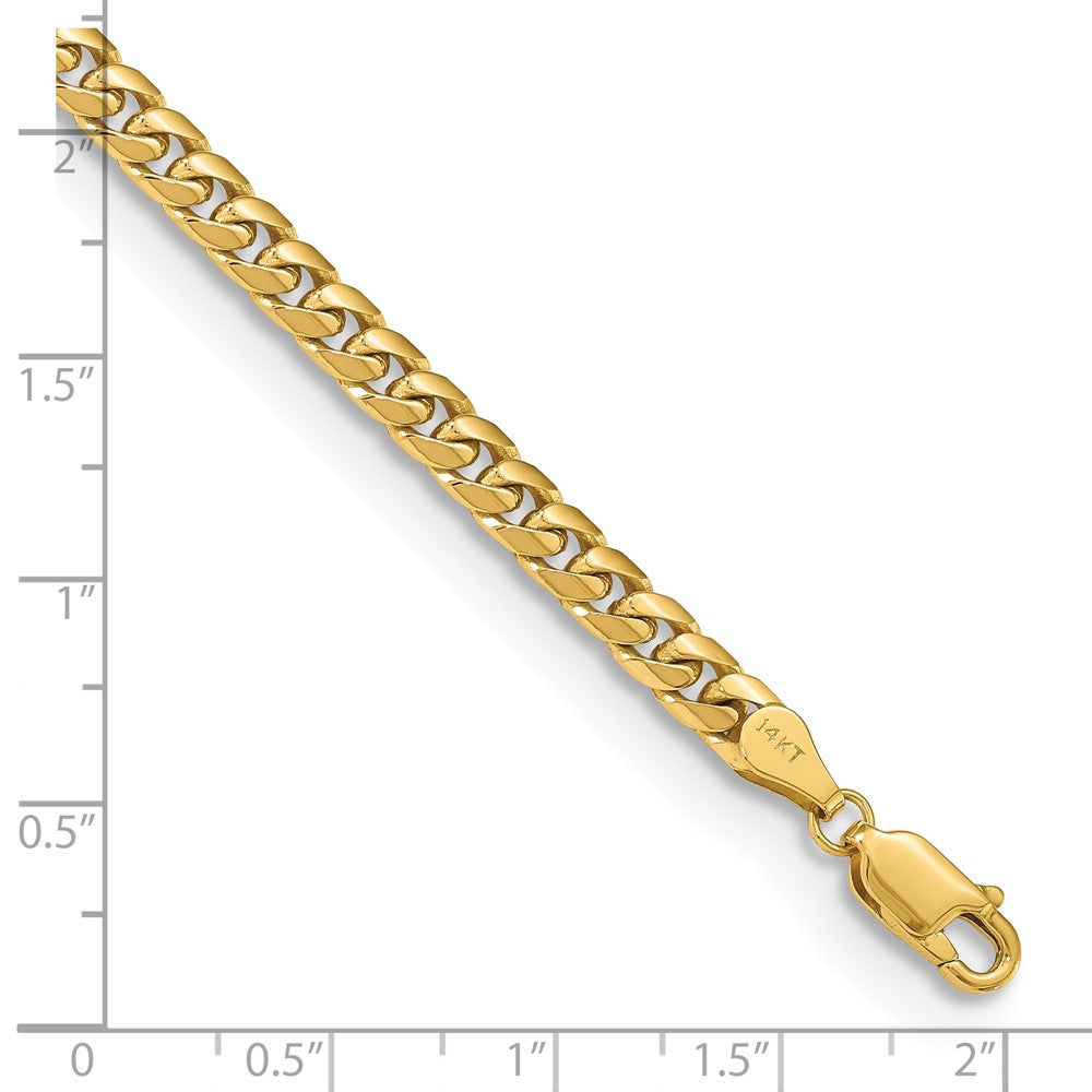 8 Inch 14K Yellow Gold 4.3mm Solid Miami Cuban Chain Bracelet