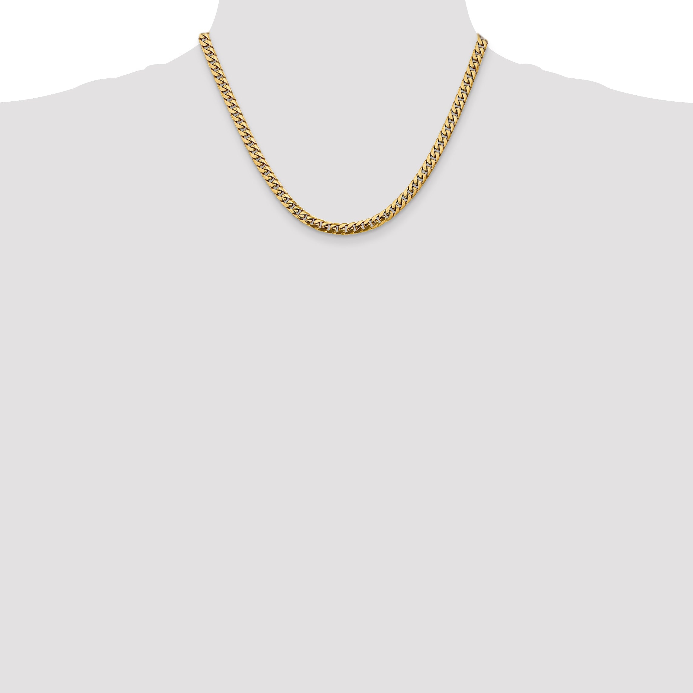 18 Inch 14K Yellow Gold 5mm Solid Miami Cuban Chain Necklace