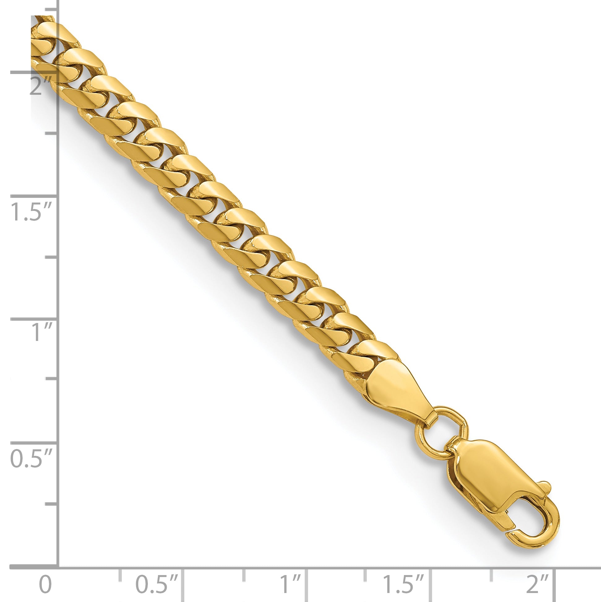 7 Inch 14K Yellow Gold 5mm Solid Miami Cuban Chain Bracelet