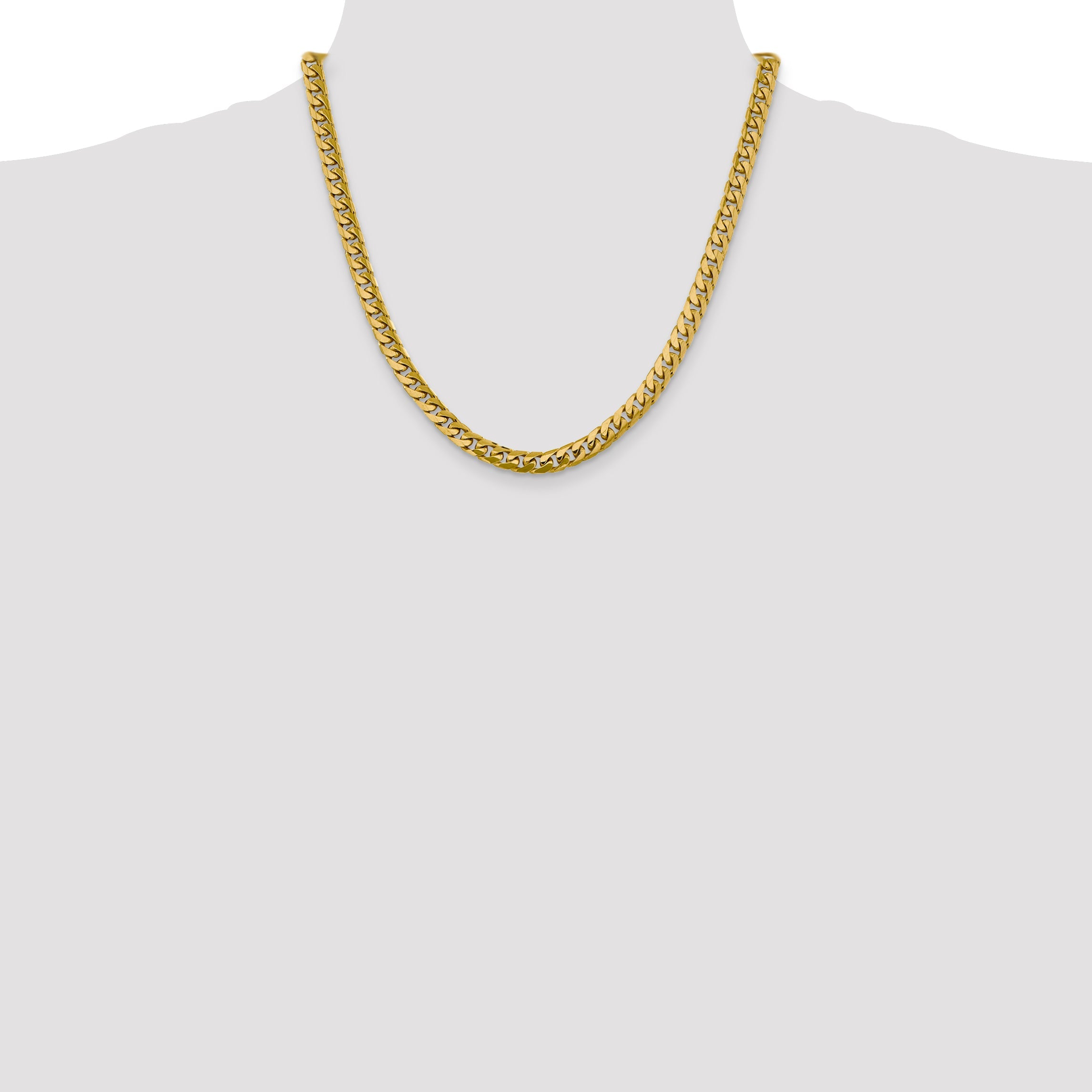 2 Inch 14K Yellow Gold 6.25mm Solid Miami Cuban Chain Necklace