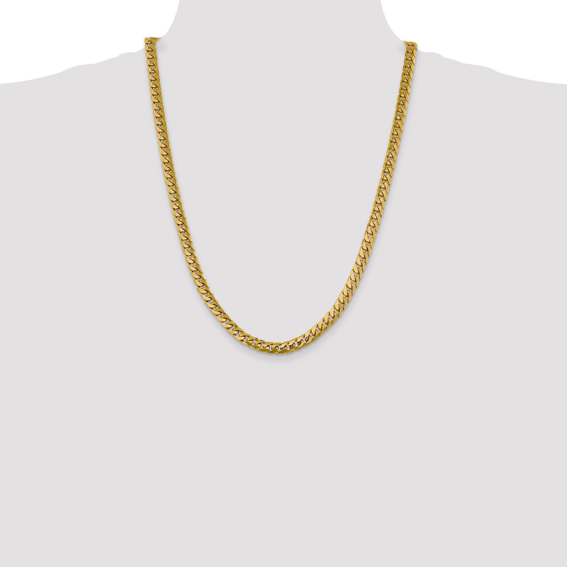24 Inch 14K Yellow Gold 6.25mm Solid Miami Cuban Chain Necklace