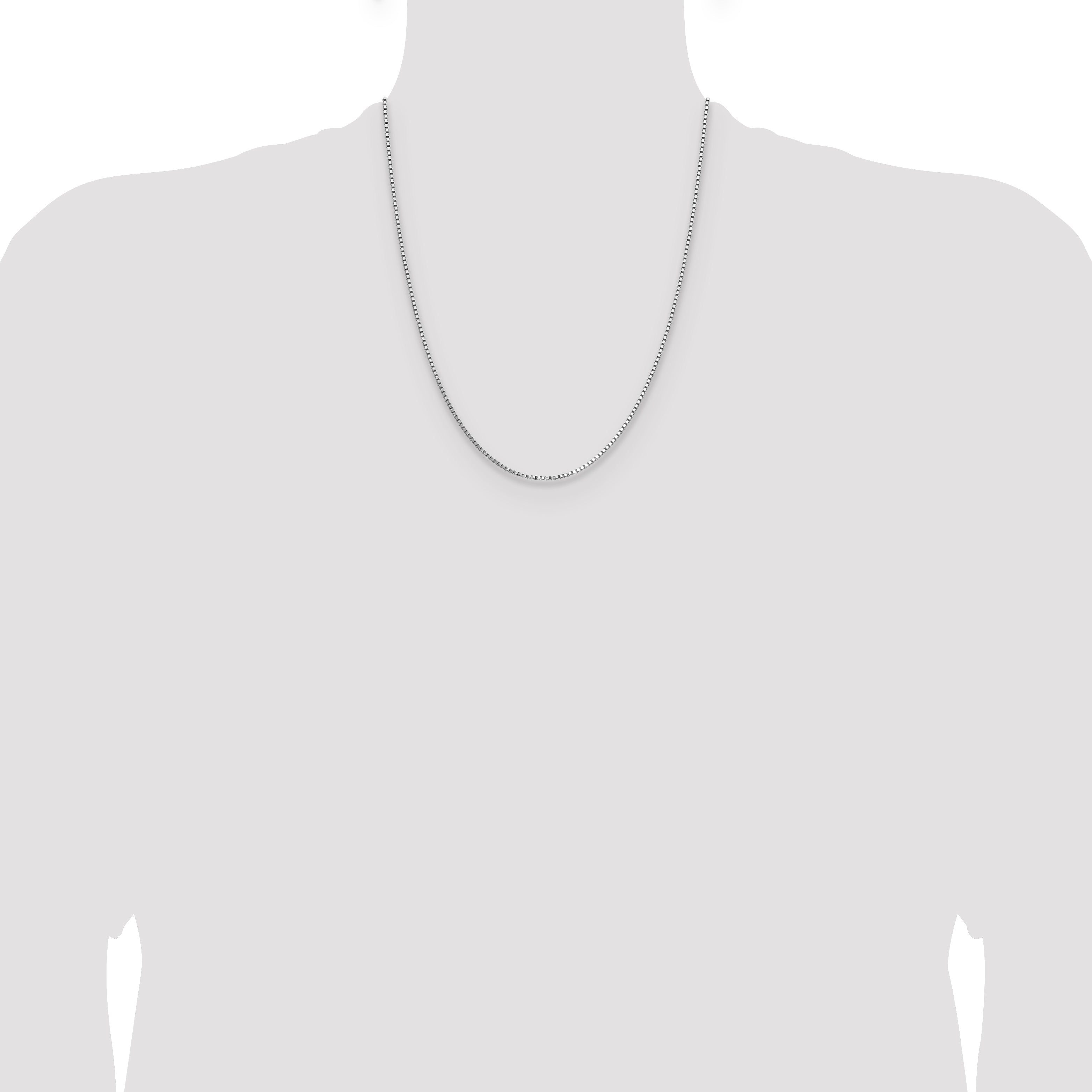 22 Inch 14K White Gold 1.10mm Box Chain Necklace