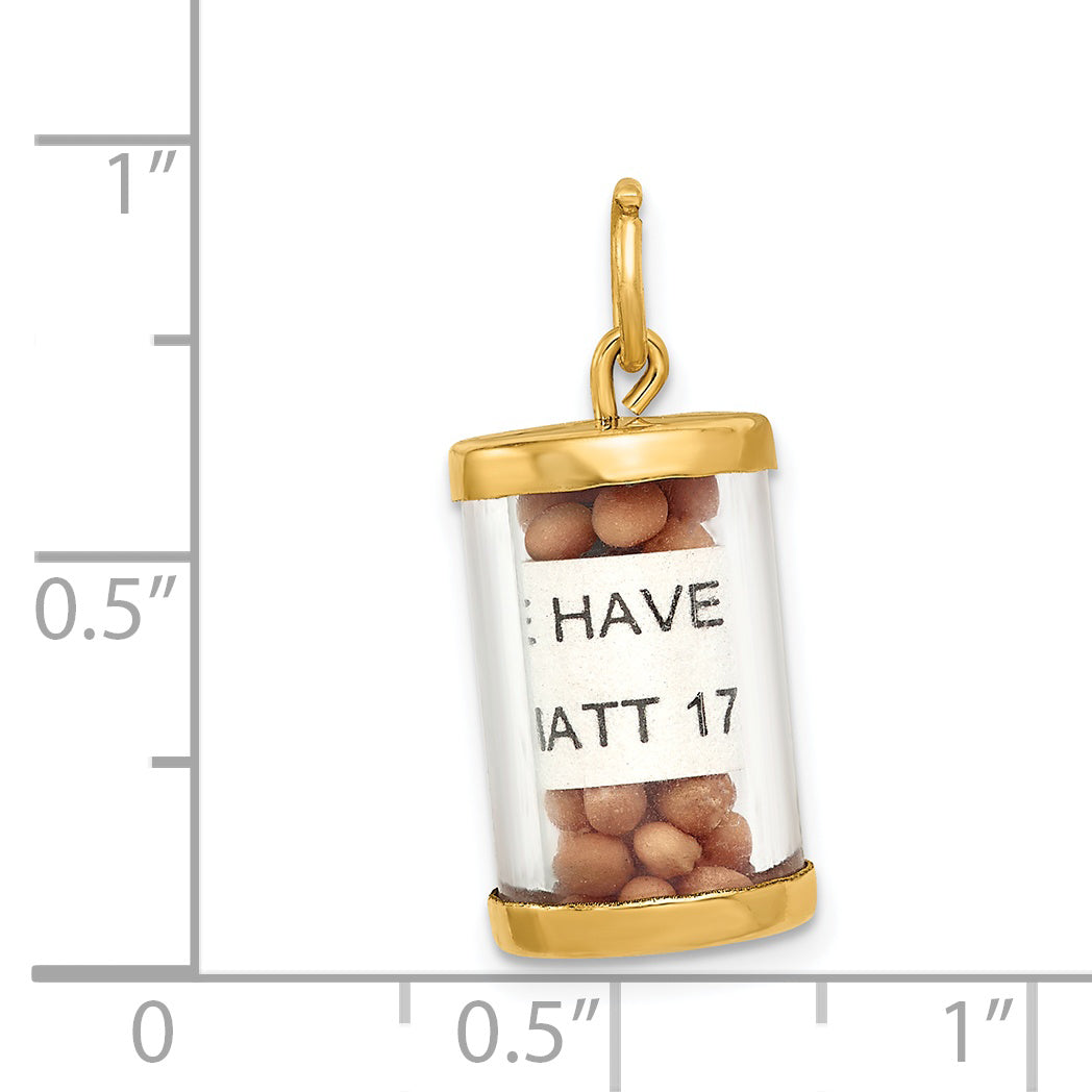 14k Yellow Gold 14K 3-D Mustard Seeds Matthew 17 Scroll Pendant