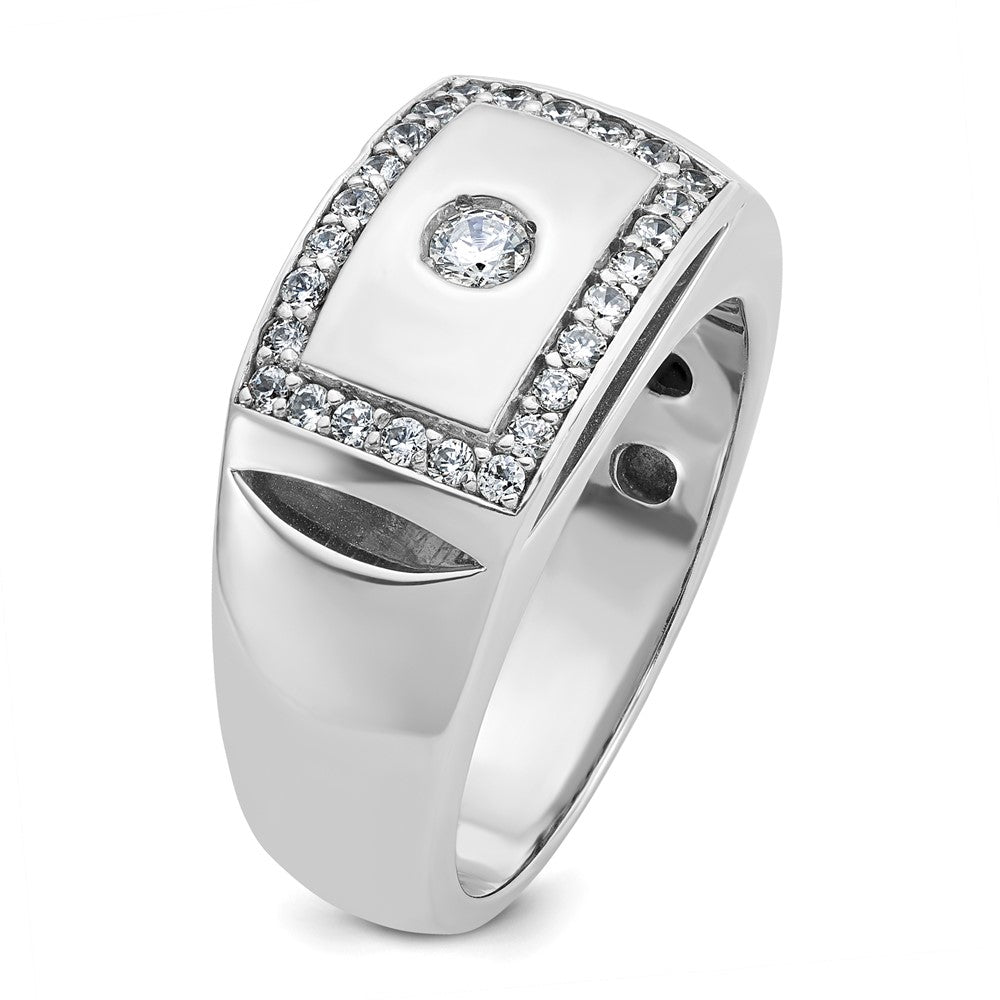 10K White Gold Ibgoodman Men'S Polished And Cut-Out Ring Mounting