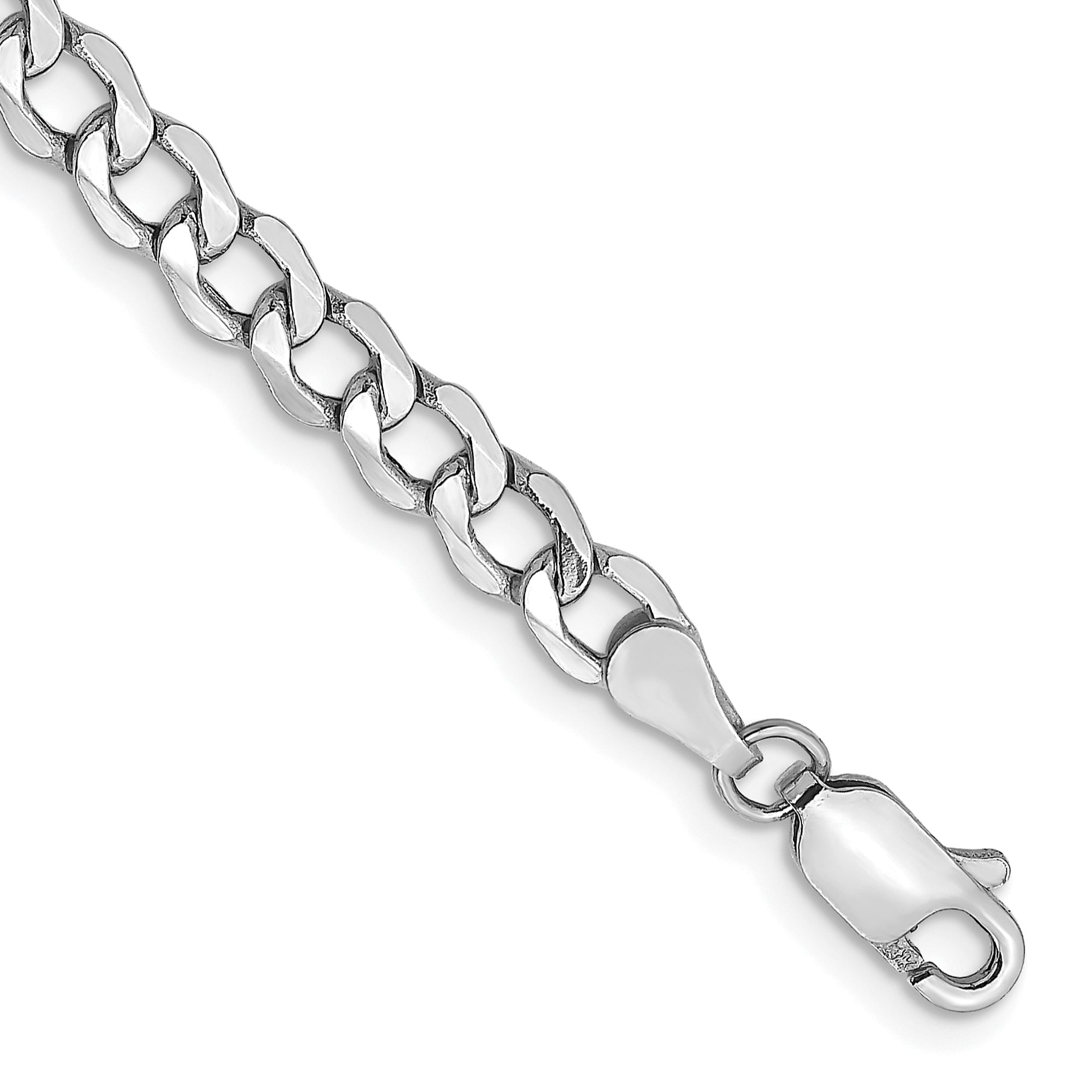 9 Inch 14K Wg 4.3mm Semi-Solid Curb Chain Anklet