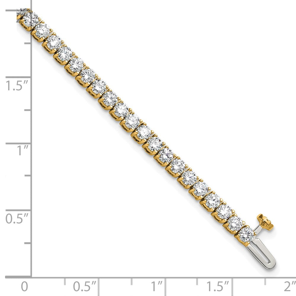 14K Yellow Gold 5 Carat Lab Grown Diamond Vs+ F+ Complete Tennis Bracelet