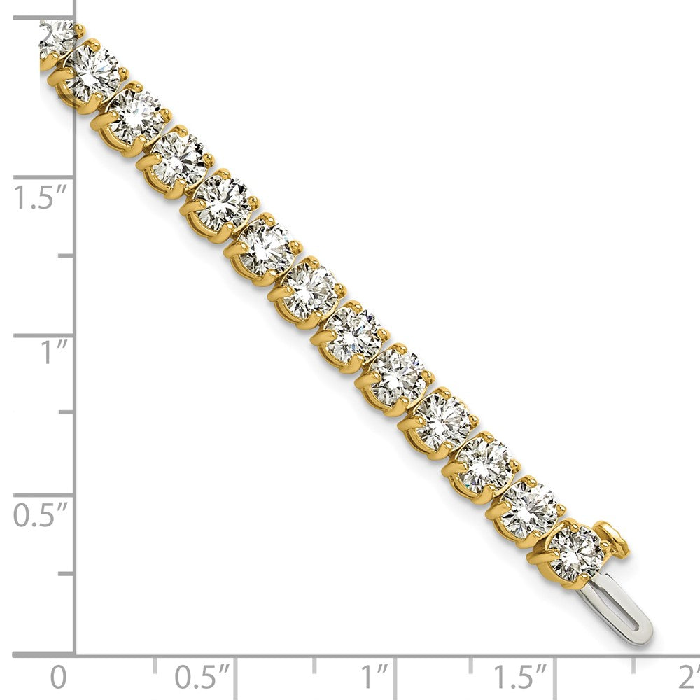14K Yellow Gold 14 Carat Lab Grown Diamond Vs+ F+ Complete Tennis Bracelet
