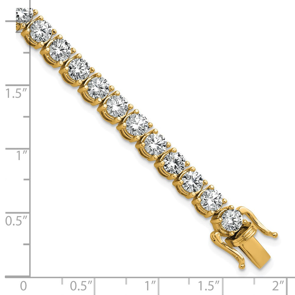 14K Yellow Gold 11 1/8 Carat Lab Grown Diamond Vs+ F+ Complete Tennis Bracelet