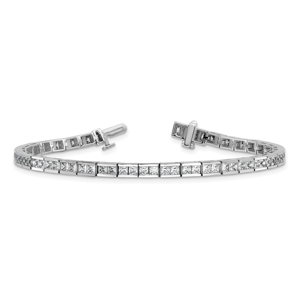 14k White Gold 14kw 6 Ct. Lab Grown Diamond VS/SI+ G+ Princess Tennis Bracelet