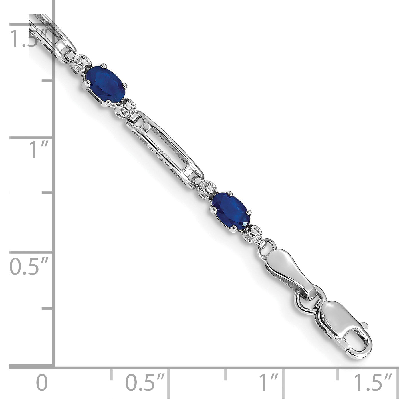 14K White Gold Completed Fancy Diamond/Sapphire Bracelet