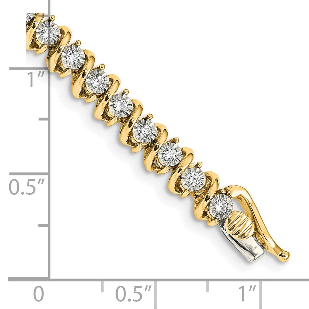 14k Yellow Gold 1 Ct. Lab Grown Diamond VS/SI+ G+ 7.25 inch Fancy Tennis Bracelet