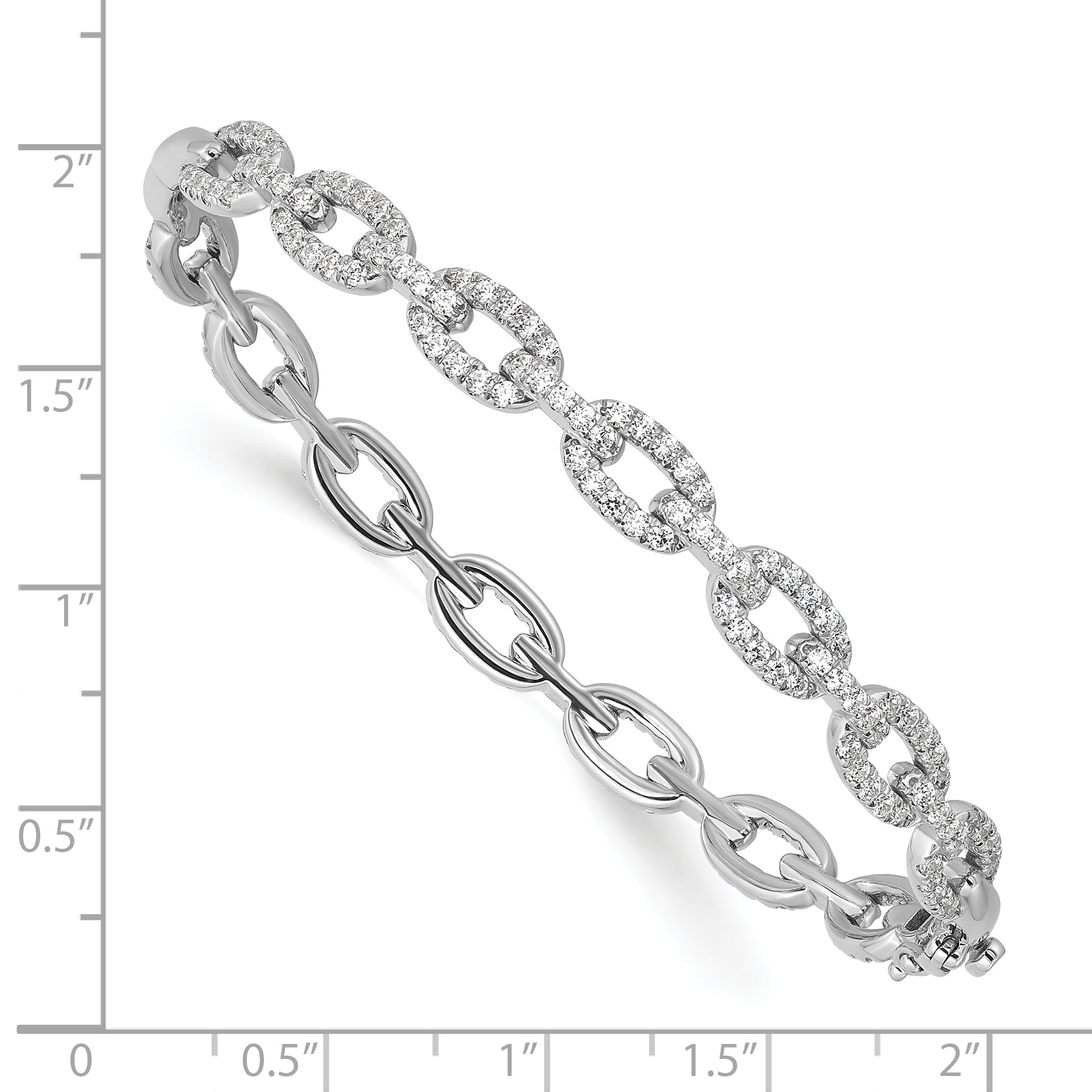 14K White Gold True Origin 2 1/6 Carat Lab Grown Diamond Vs Def 7 Inch Link Bangle