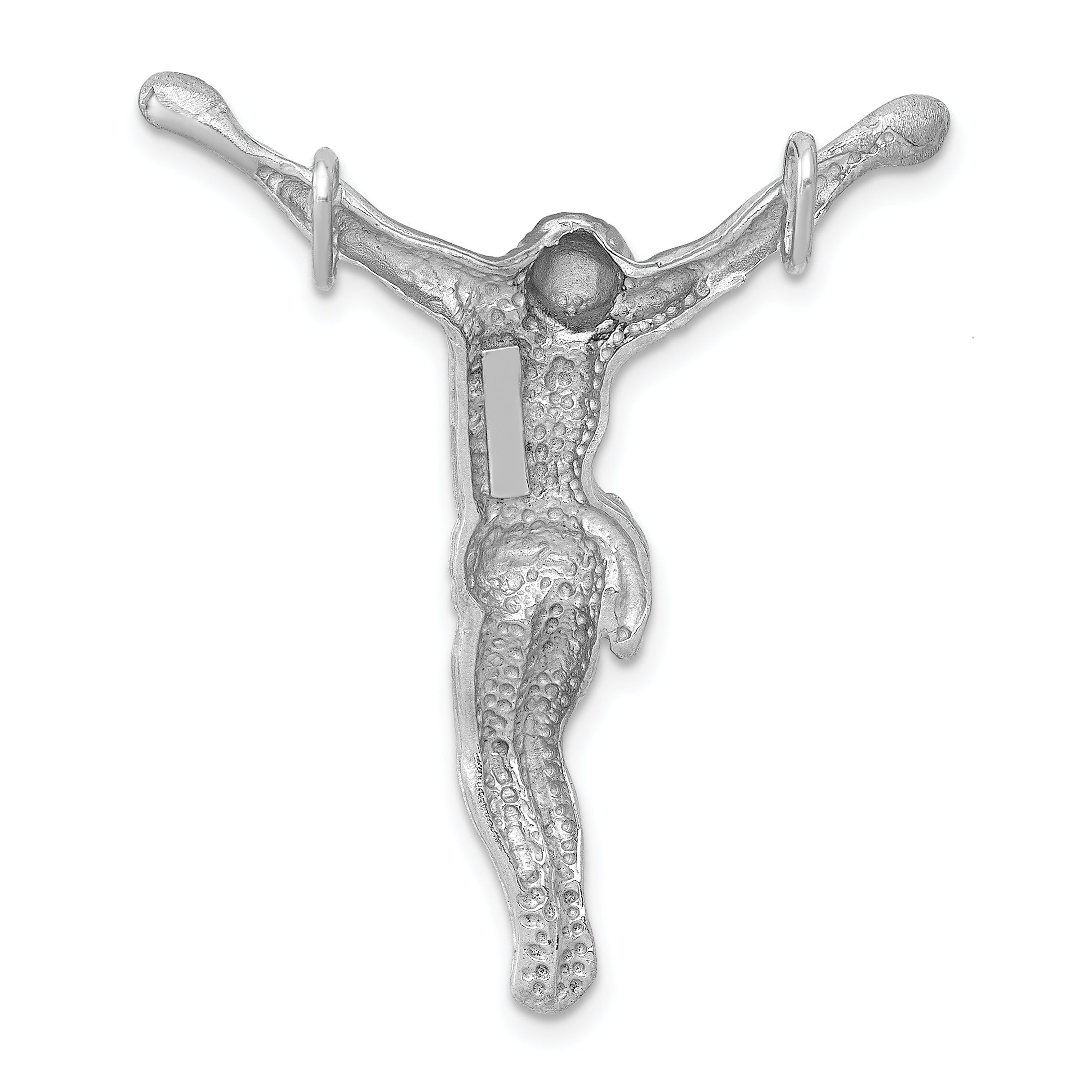 14K White Gold Jesus Chain Slide