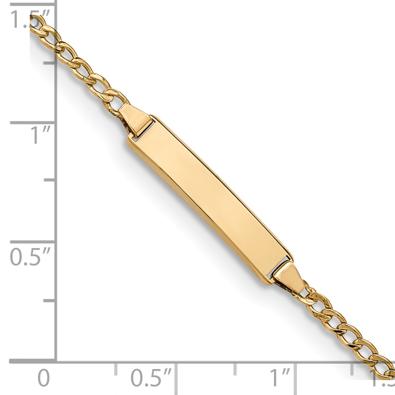 5.5 Inch 14K Semi-Solid Polished Cuban Id Bracelet