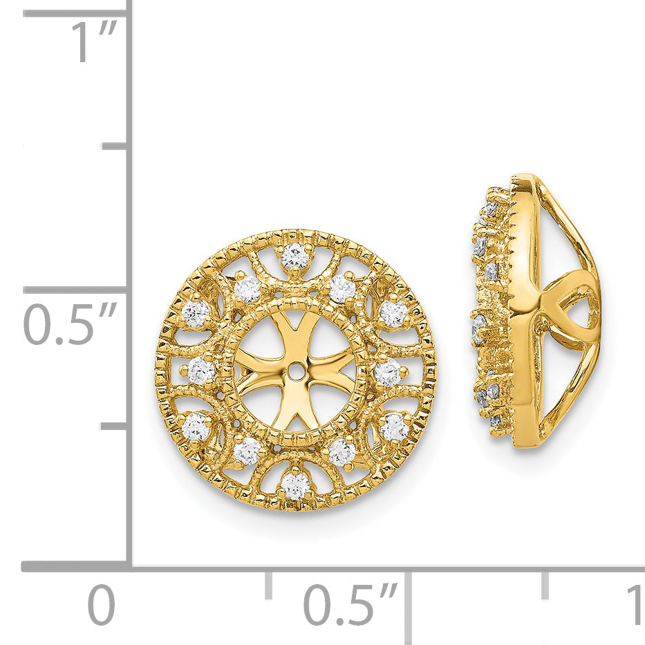 14K Yellow Gold Fancy Diamond Earring Jackets