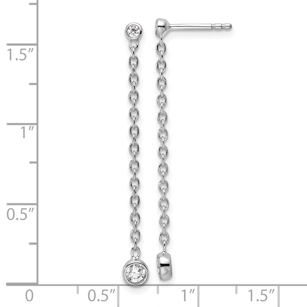 14k White Gold 1/4 Ct. Lab Grown Diamond VS/SI+ G+ Dangle Post Earrings