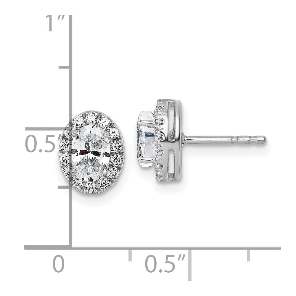 14k White Gold 1/4 Ct. Lab Grown Diamond VS/SI+ G+ Oval Halo Earrings