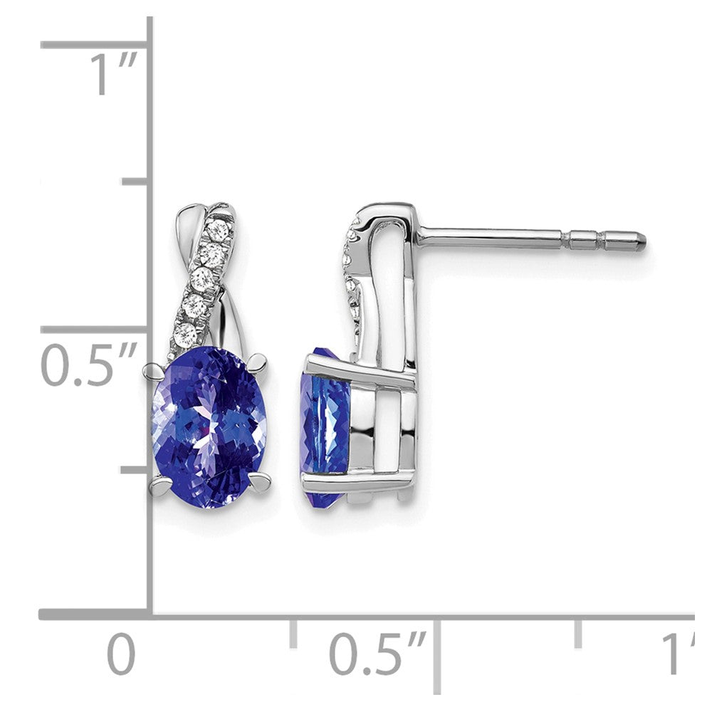 14K White Gold Tanzanite And Diamond Earrings