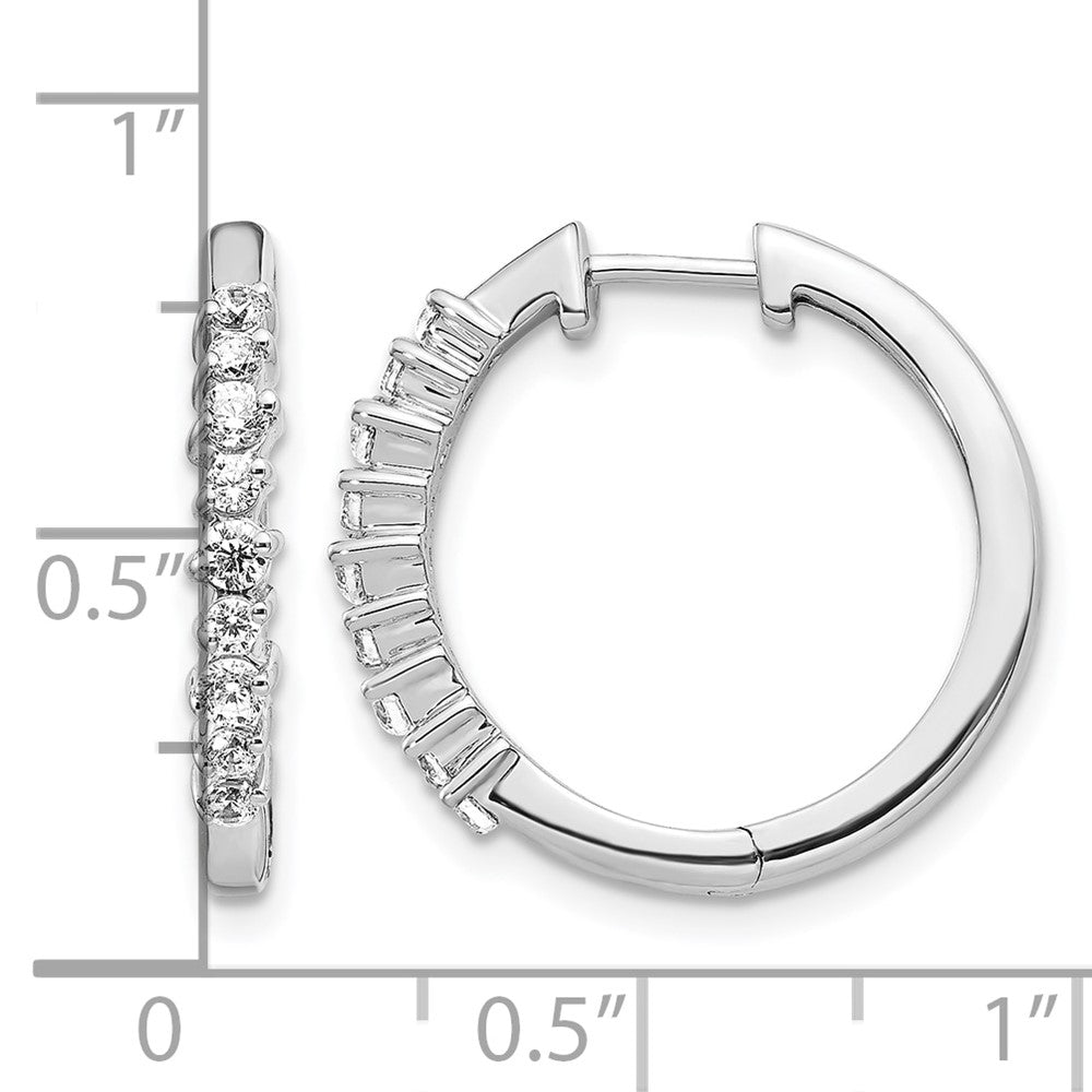 14k White Gold 1/2 Ct. Lab Grown Diamond VS/SI+ G+ Hinged Hoop Earrings