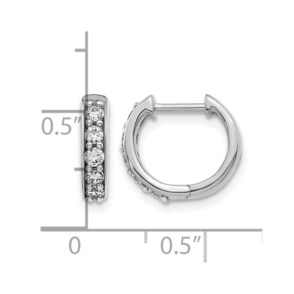 14k White Gold 1/3 Ct. Lab Grown Diamond VS/SI+ G+ Hinged Hoop Earrings