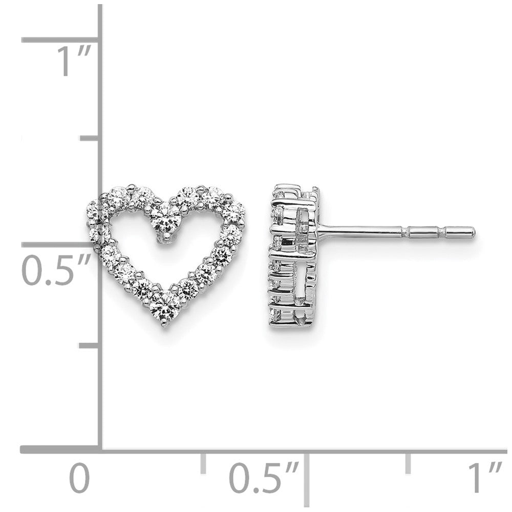 10k White Gold 1/2 Ct. Lab Grown Diamond VS/SI+ G+ Heart Post Earrings