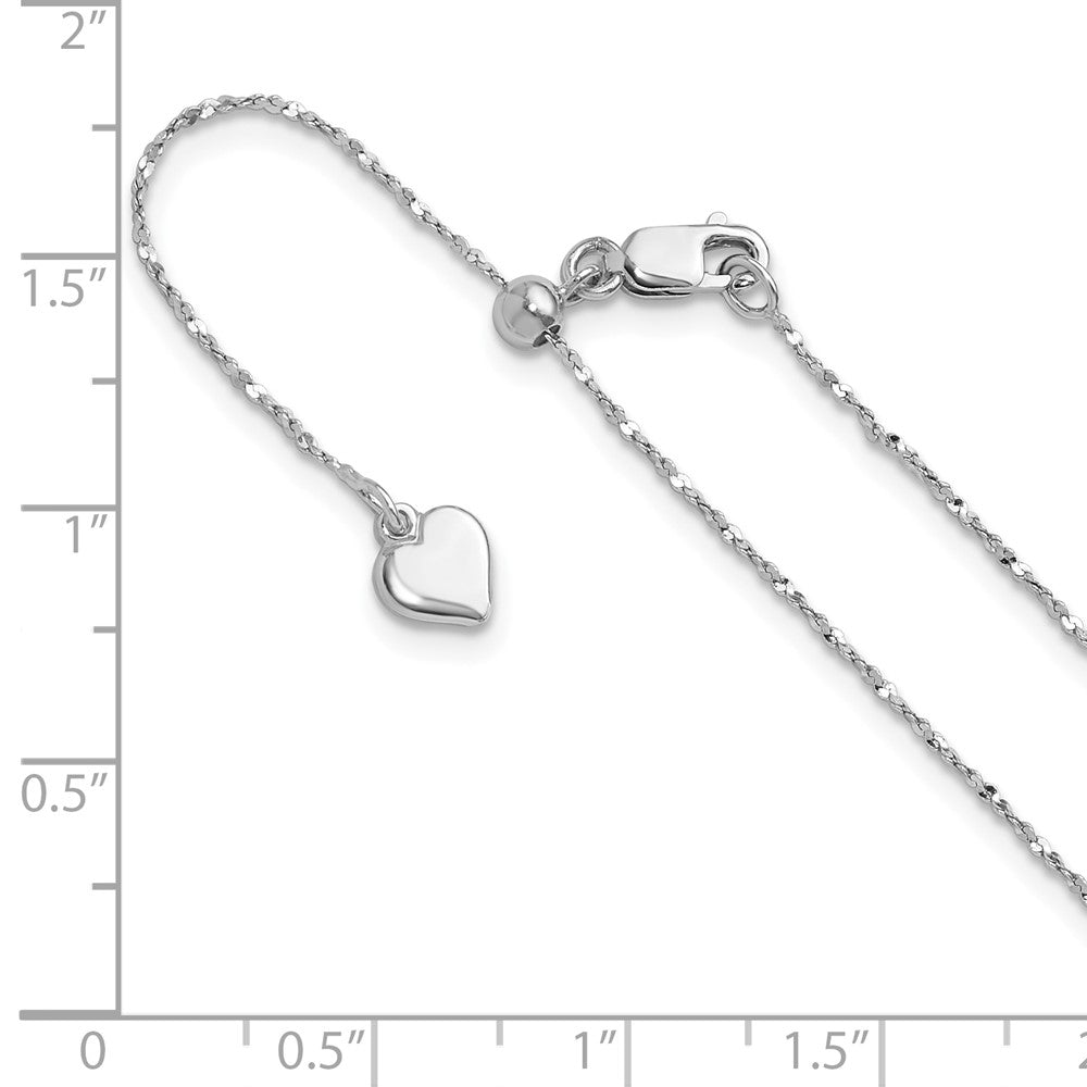 22 Inch Sterling Silver Adjustable .95mm Singapore Chain Necklace