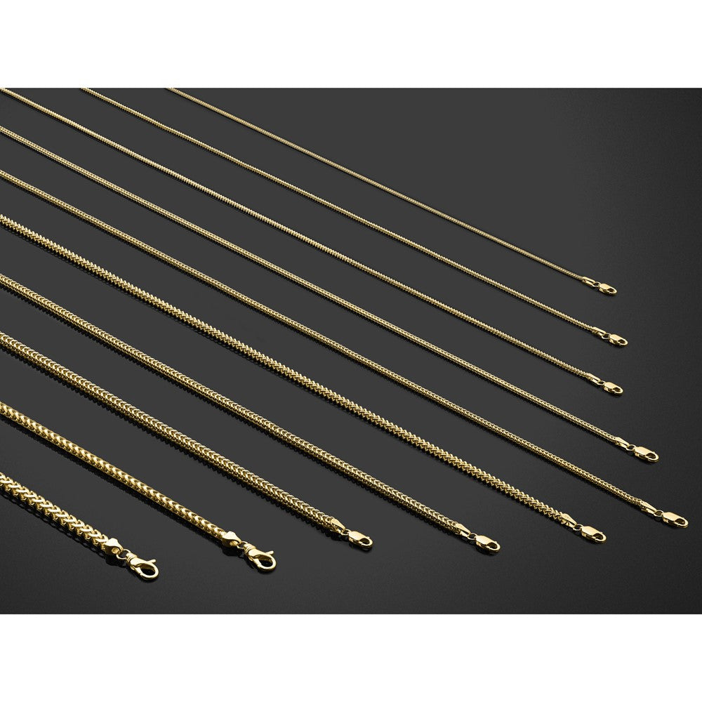 14K Yellow Gold 30 Inch 2.3mm Franco With Lobster Clasp Chain Necklace