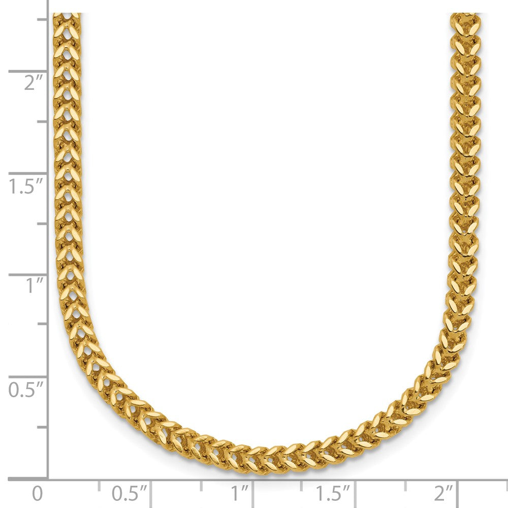 14K Yellow Gold 22 Inch 2.5mm Franco With Lobster Clasp Chain Necklace