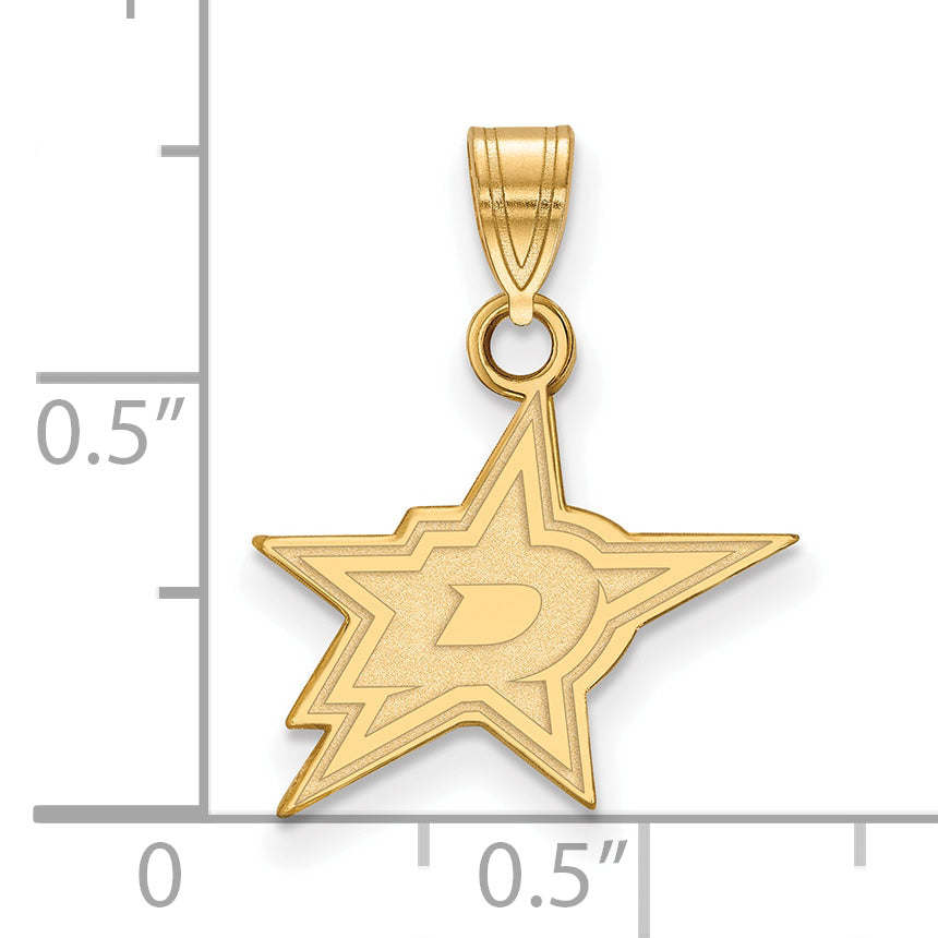 14K Yellow Gold Nhl Logoart Dallas Stars Small Pendant
