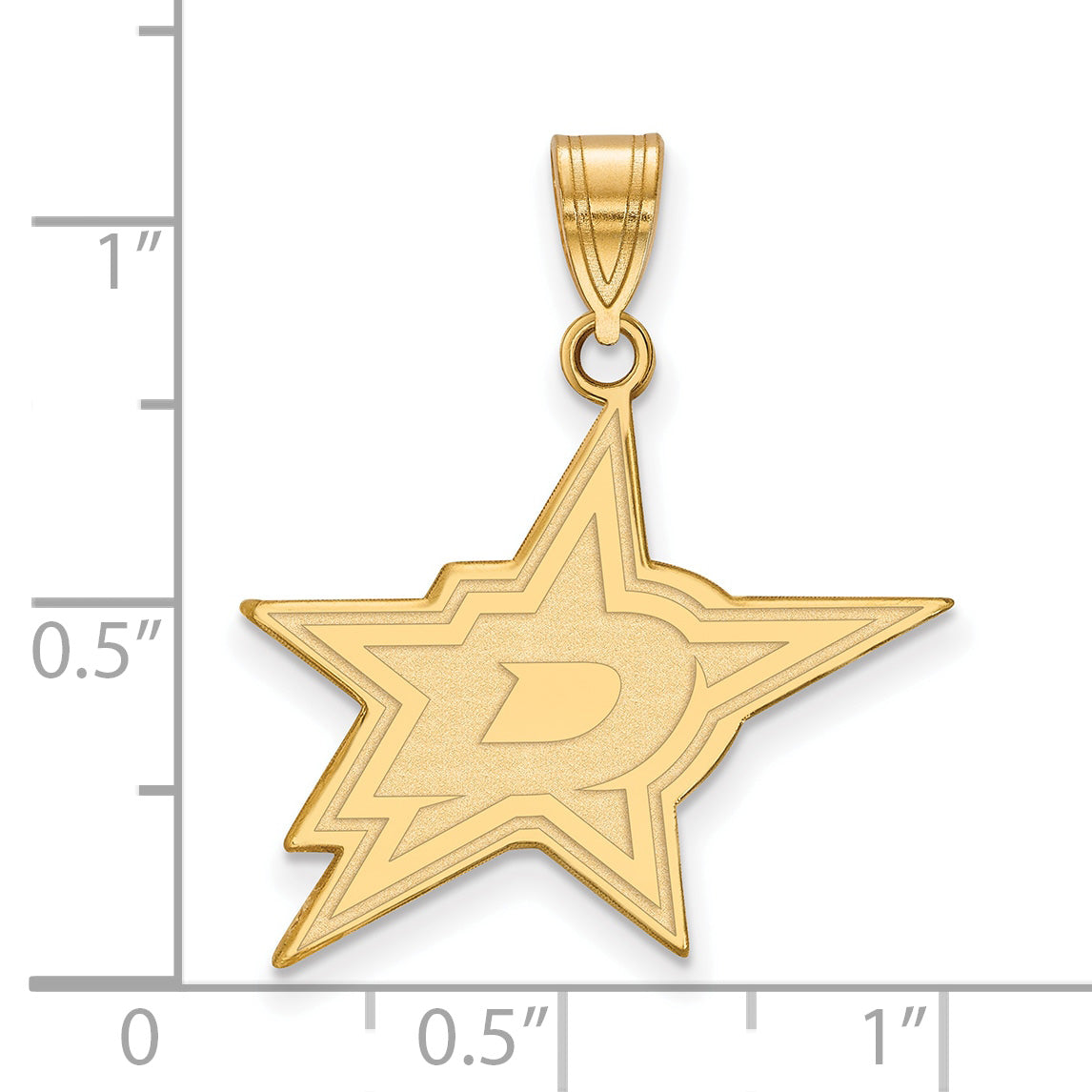 Gold Plated Sterling Silver Nhl Logoart Dallas Stars Large Pendant