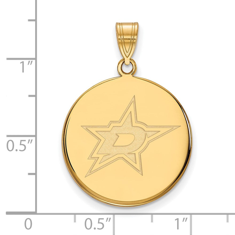 14K Yellow Gold Nhl Logoart Dallas Stars Large Disc Pendant