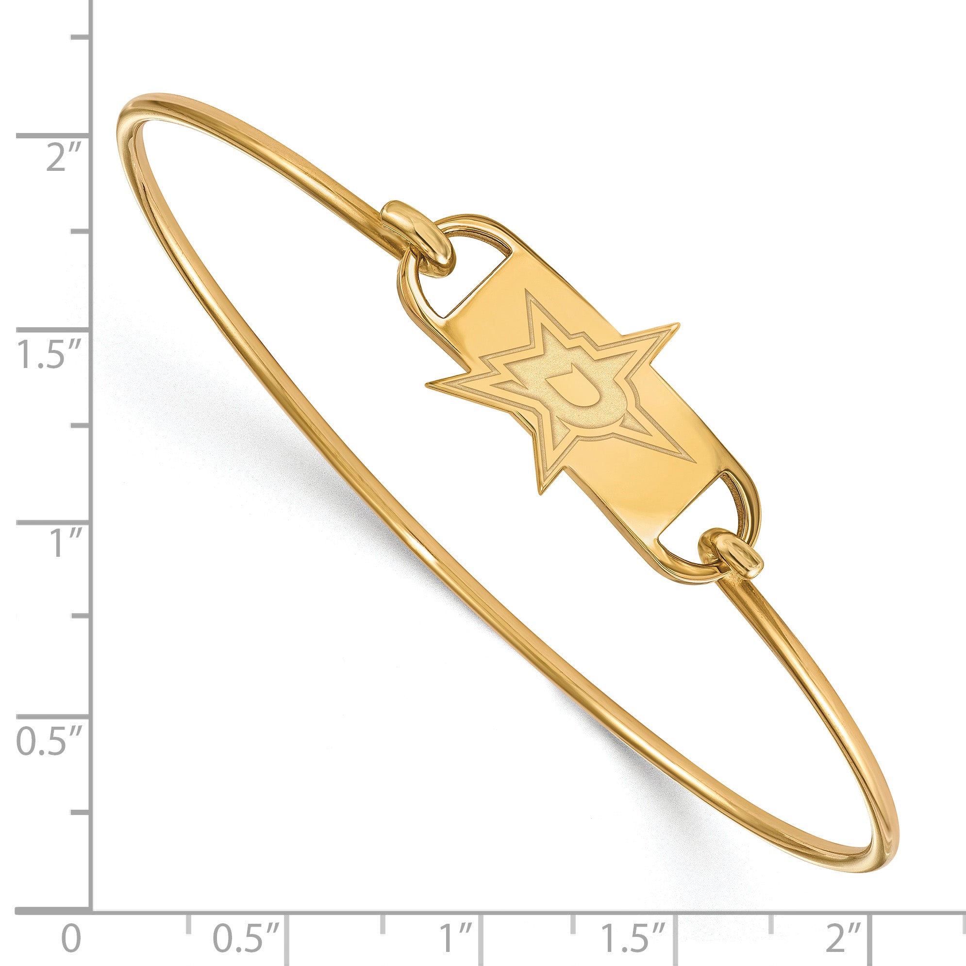 Gold Plated Sterling Silver Nhl Logoart Dallas Stars Small Center 7 Inch Wire Bangle