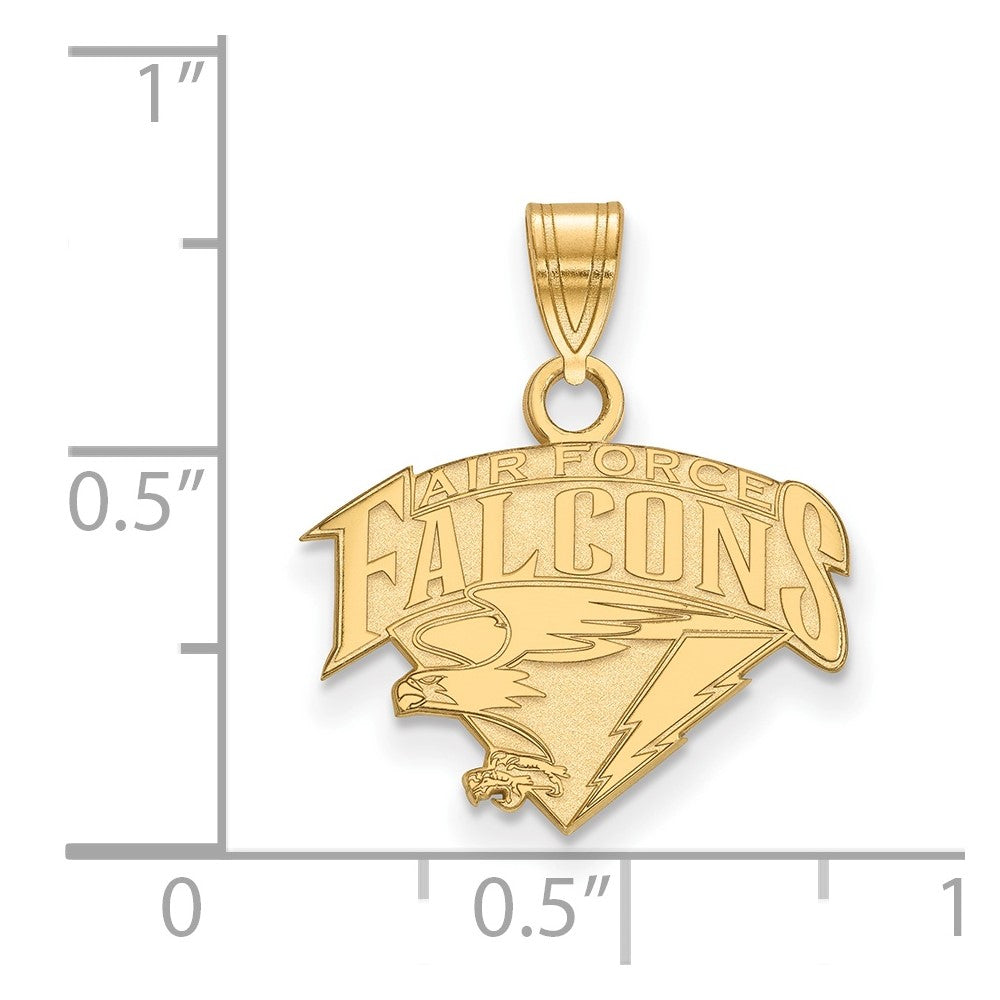 10K Yellow Gold Logoart United States Air Force Academy Falcons Small Pendant