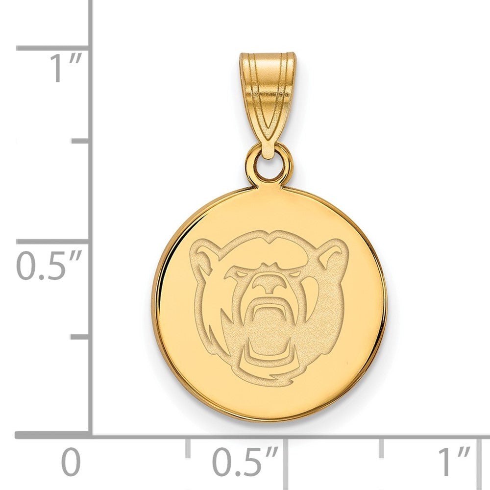 10K Yellow Gold Logoart Baylor University Medium Disc Pendant
