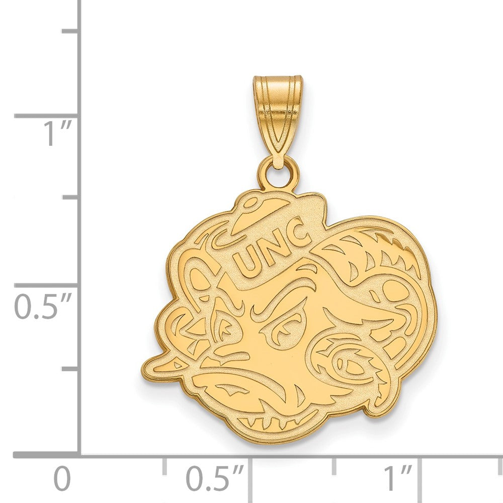 10K Yellow Gold Logoart University Of North Carolina Ram Large Pendant