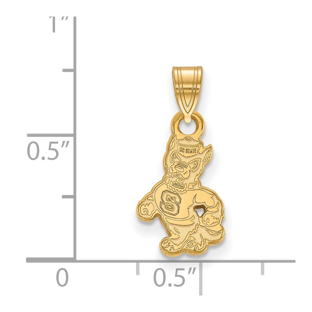 10K Yellow Gold Logoart North Carolina State University Wolf Small Pendant