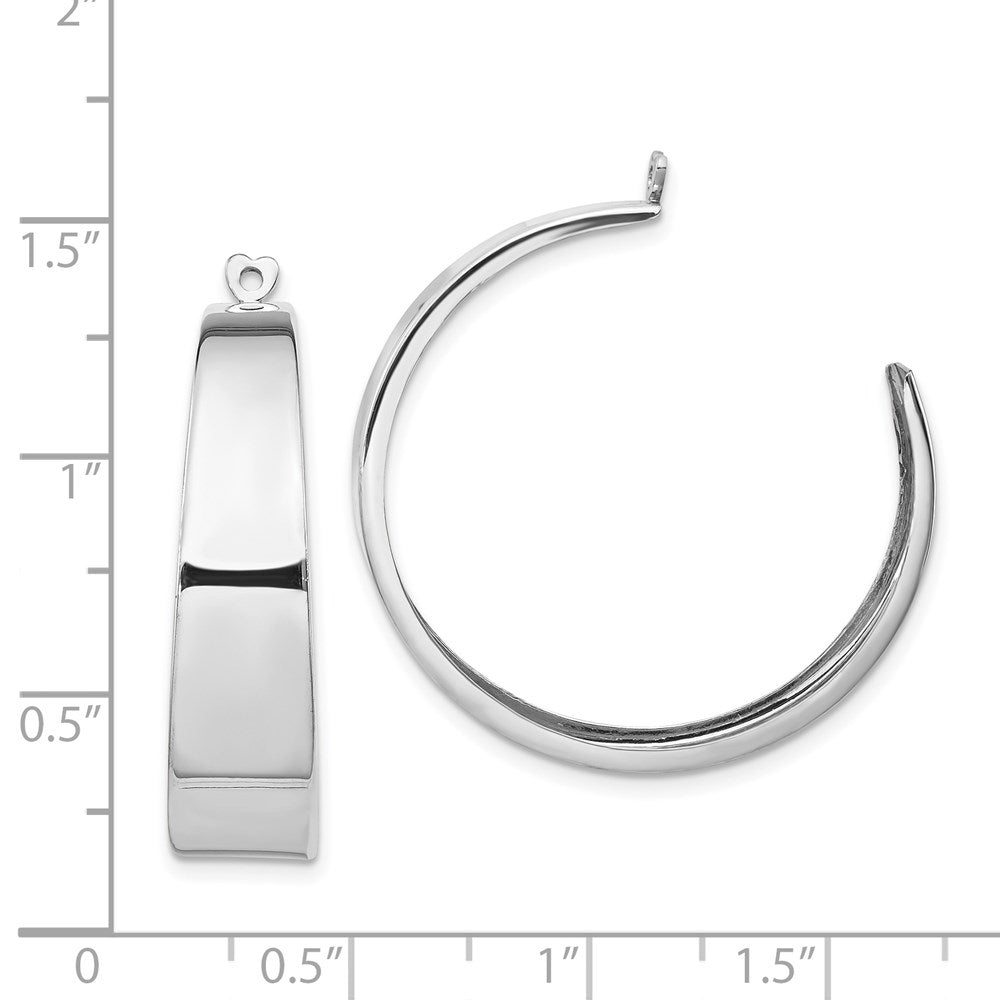 14K White Gold Polished Hoop Earring Jackets