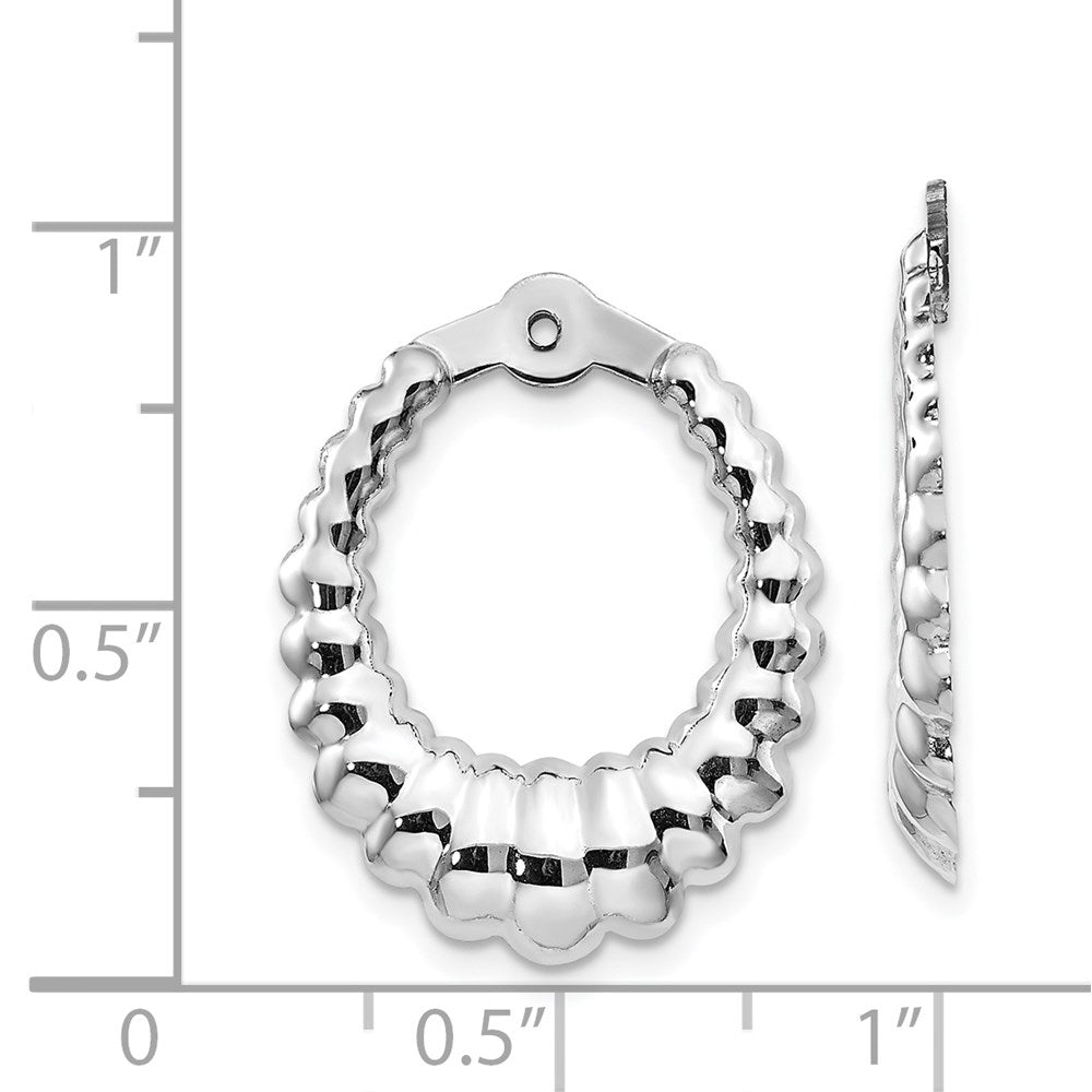 14K White Gold Scalloped Hoop Earring Jackets